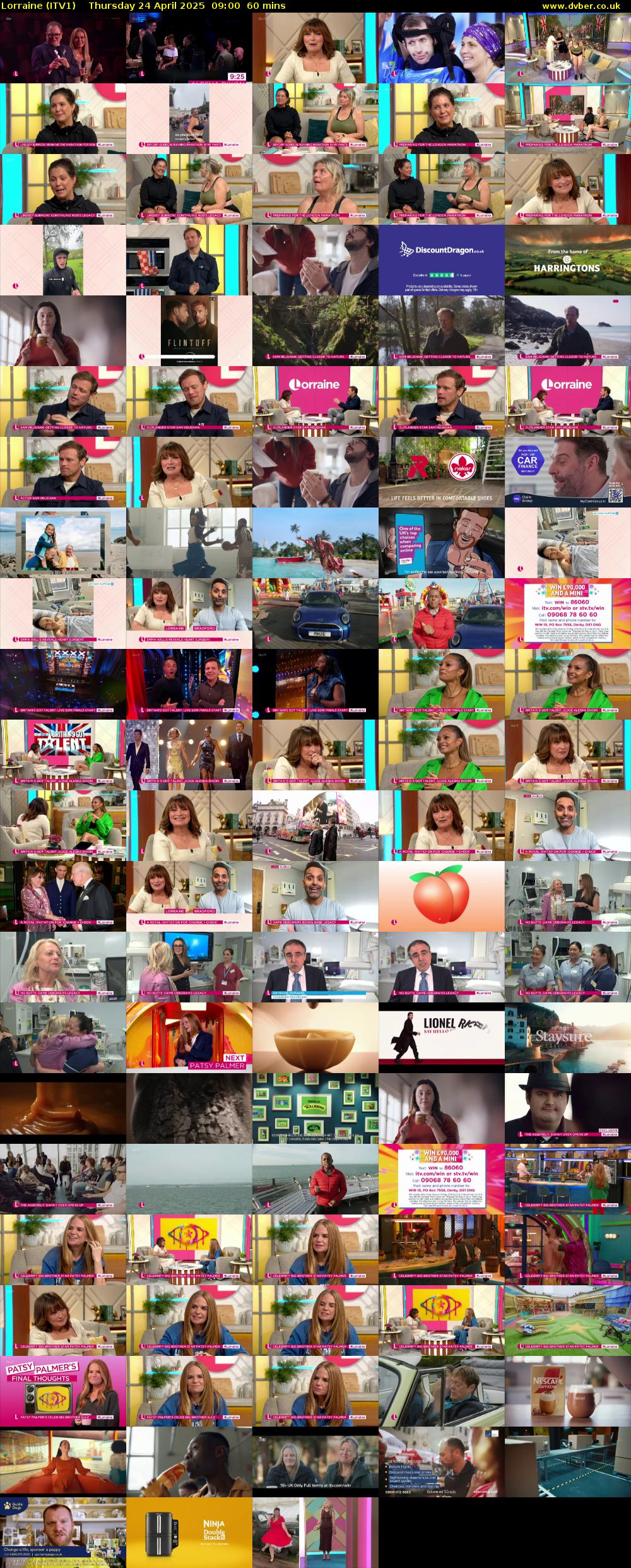 Lorraine (ITV1) Thursday 24 April 2025 09:00 - 10:00