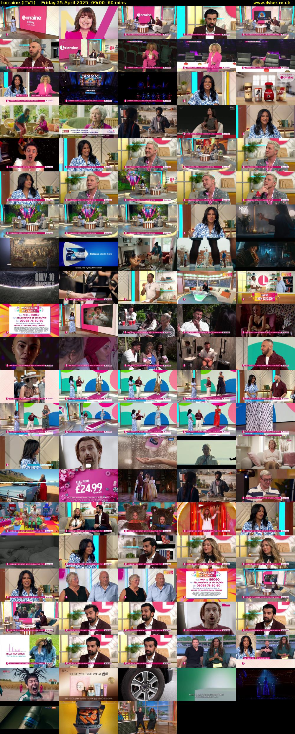 Lorraine (ITV1) Friday 25 April 2025 09:00 - 10:00