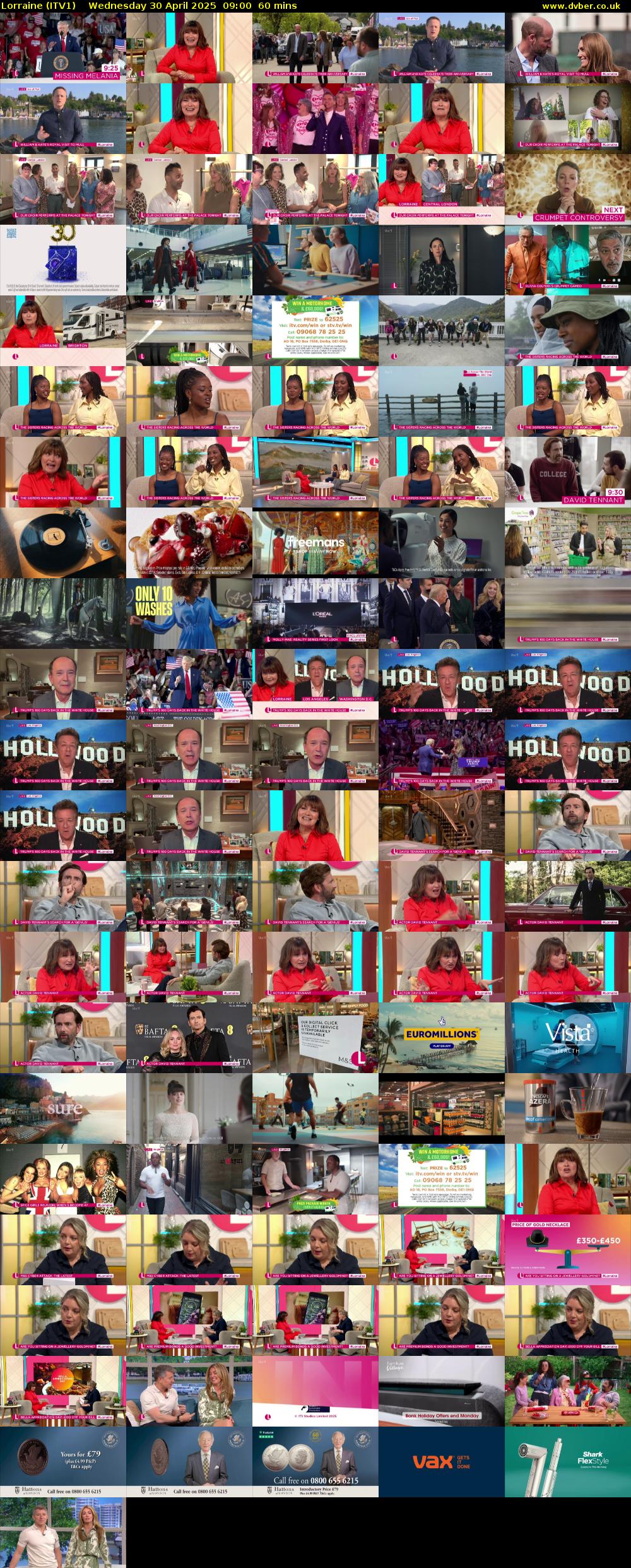 Lorraine (ITV1) Wednesday 30 April 2025 09:00 - 10:00