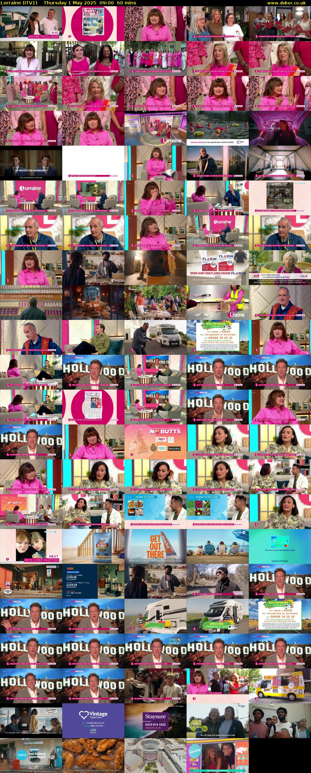 Lorraine (ITV1) Thursday 1 May 2025 09:00 - 10:00