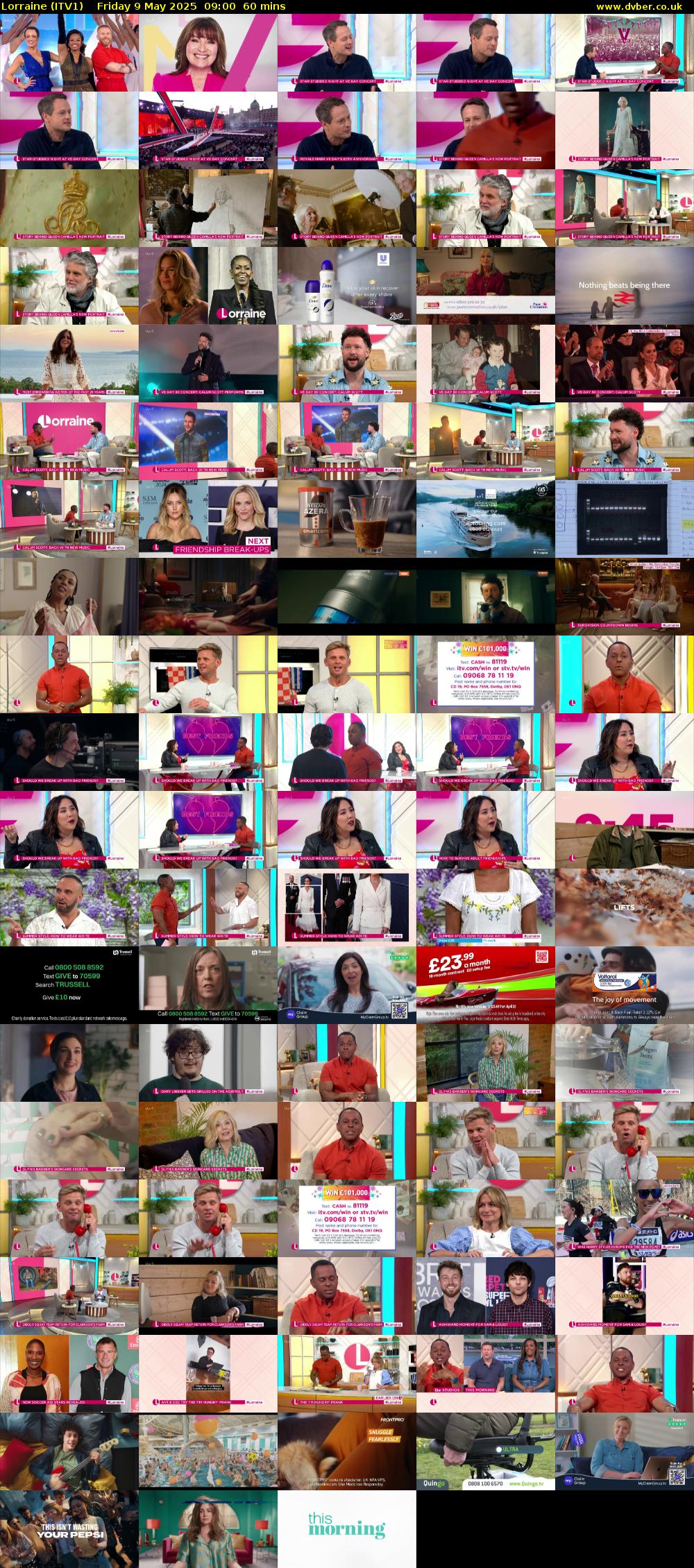Lorraine (ITV1) Friday 9 May 2025 09:00 - 10:00