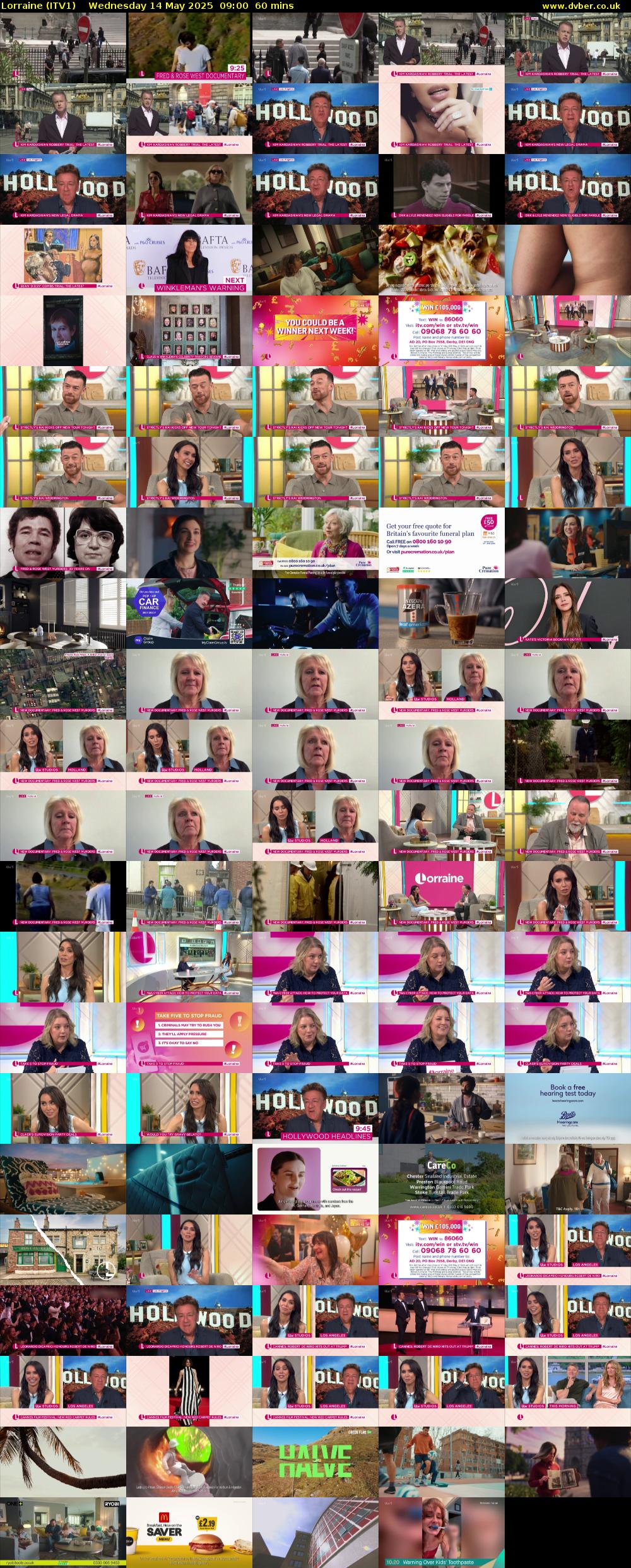 Lorraine (ITV1) Wednesday 14 May 2025 09:00 - 10:00