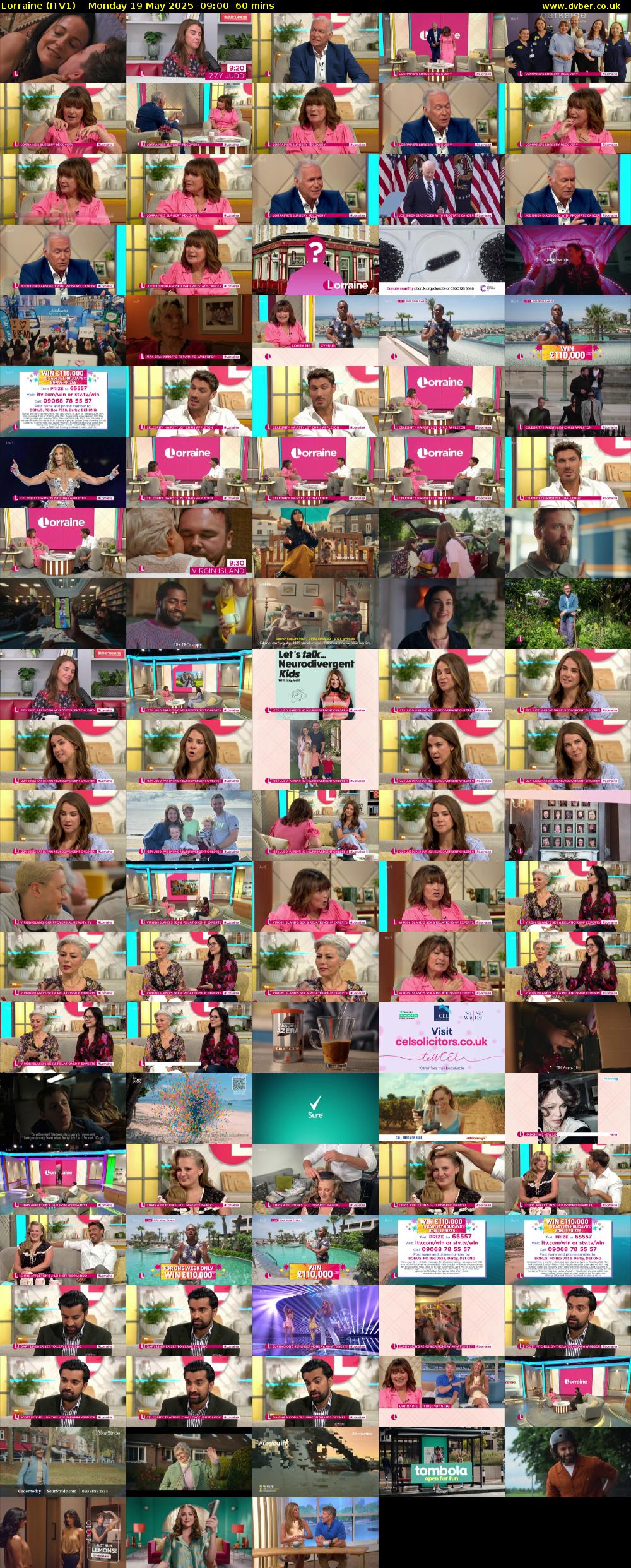 Lorraine (ITV1) Monday 19 May 2025 09:00 - 10:00