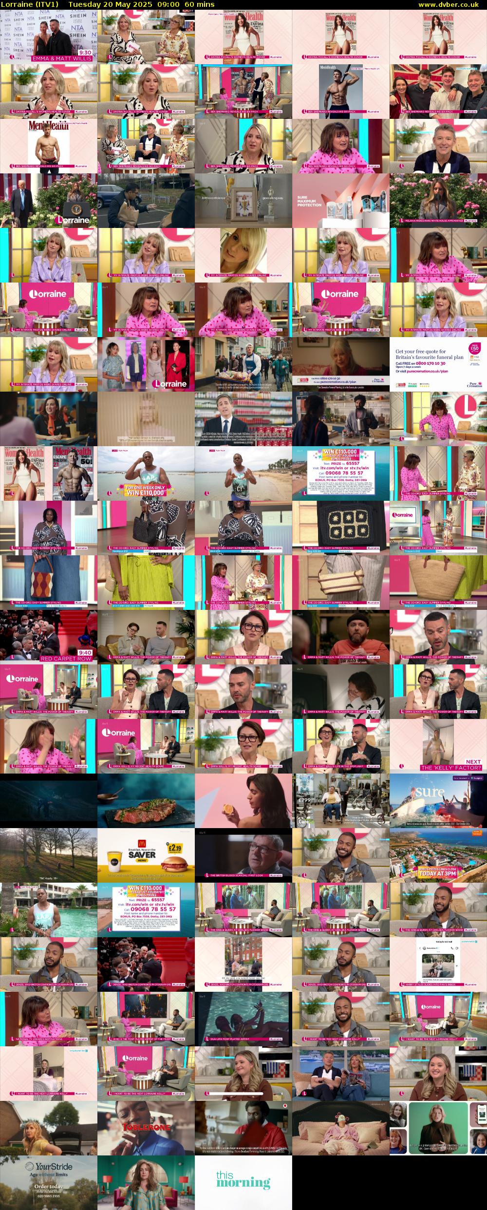 Lorraine (ITV1) Tuesday 20 May 2025 09:00 - 10:00