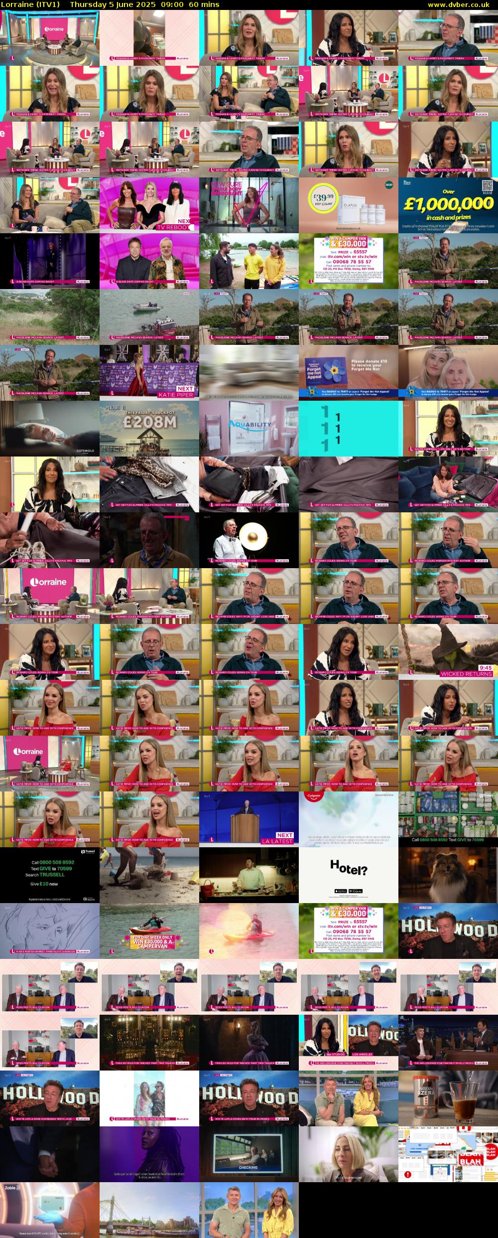 Lorraine (ITV1) Thursday 5 June 2025 09:00 - 10:00