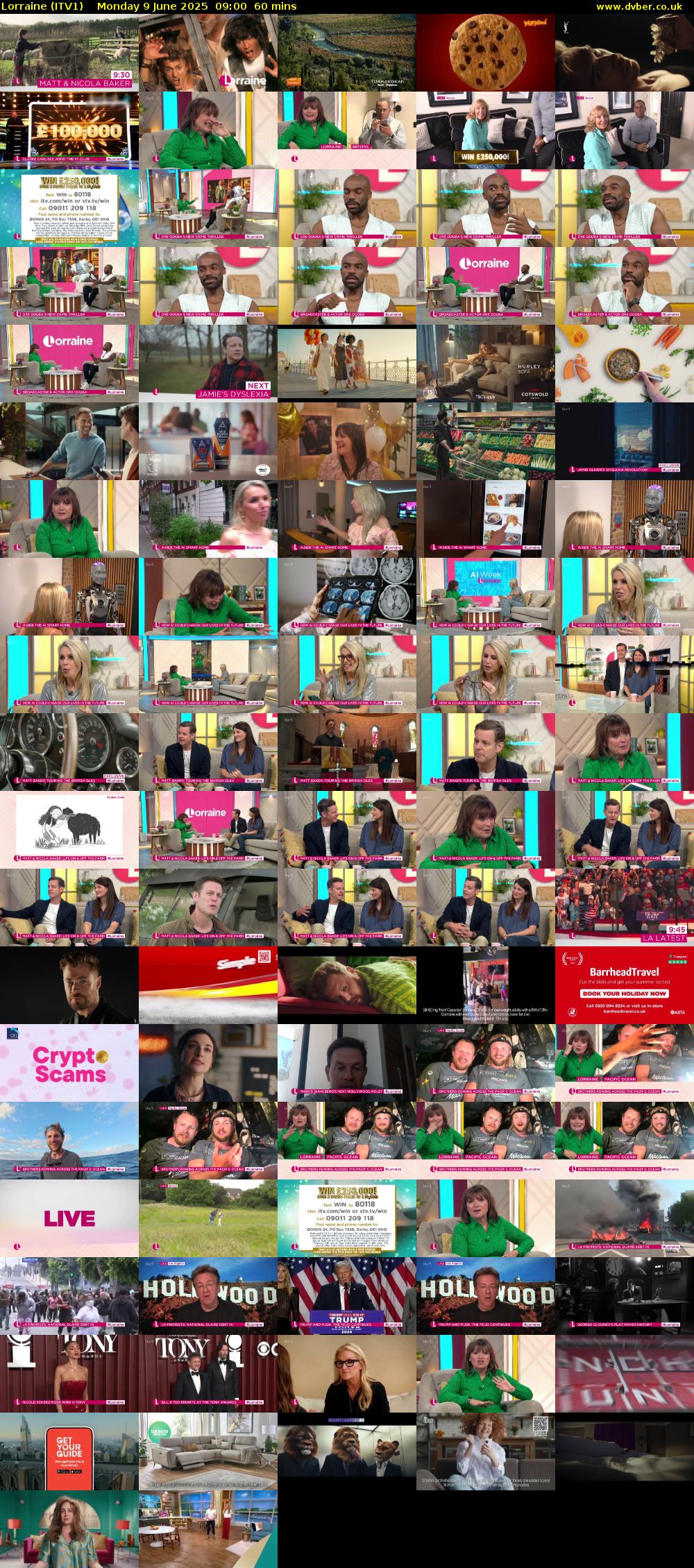 Lorraine (ITV1) Monday 9 June 2025 09:00 - 10:00