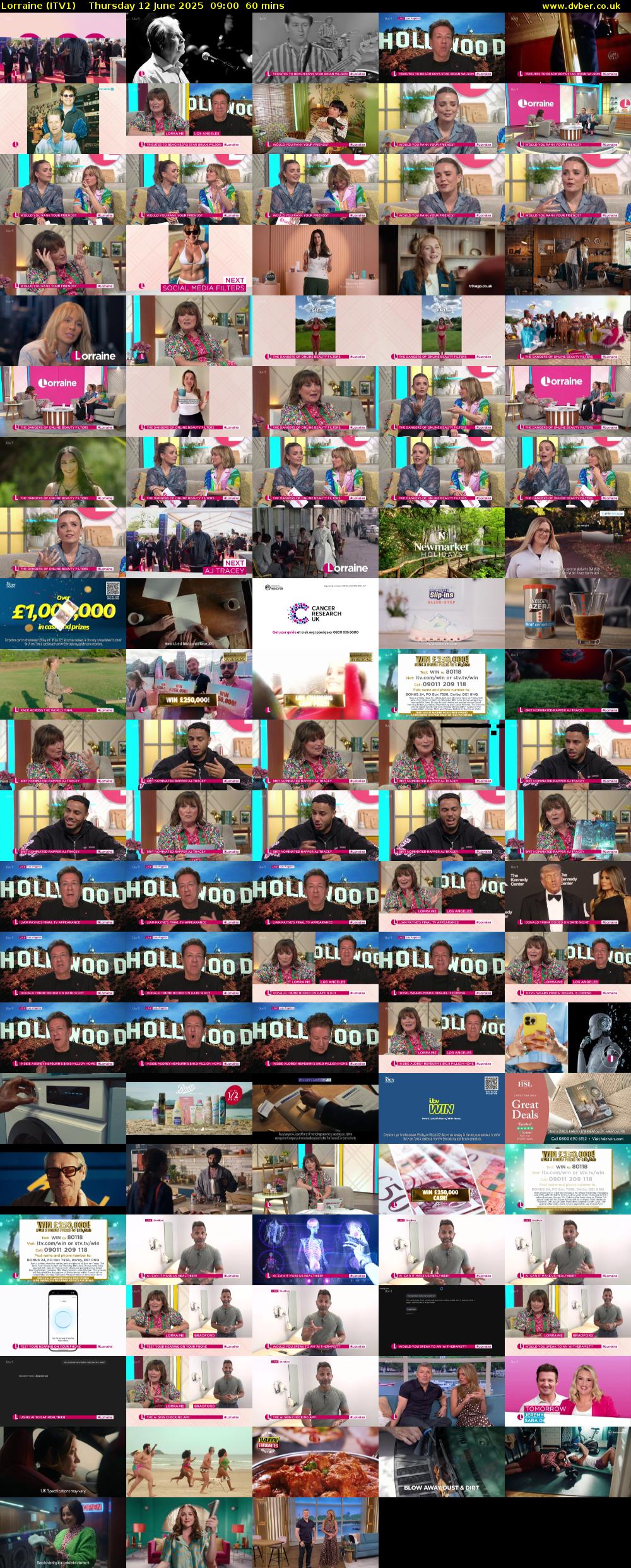 Lorraine (ITV1) Thursday 12 June 2025 09:00 - 10:00