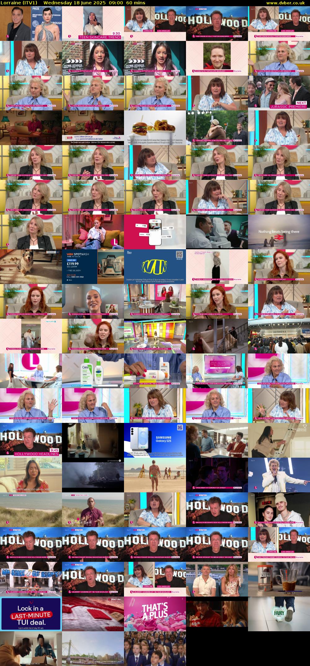 Lorraine (ITV1) Wednesday 18 June 2025 09:00 - 10:00