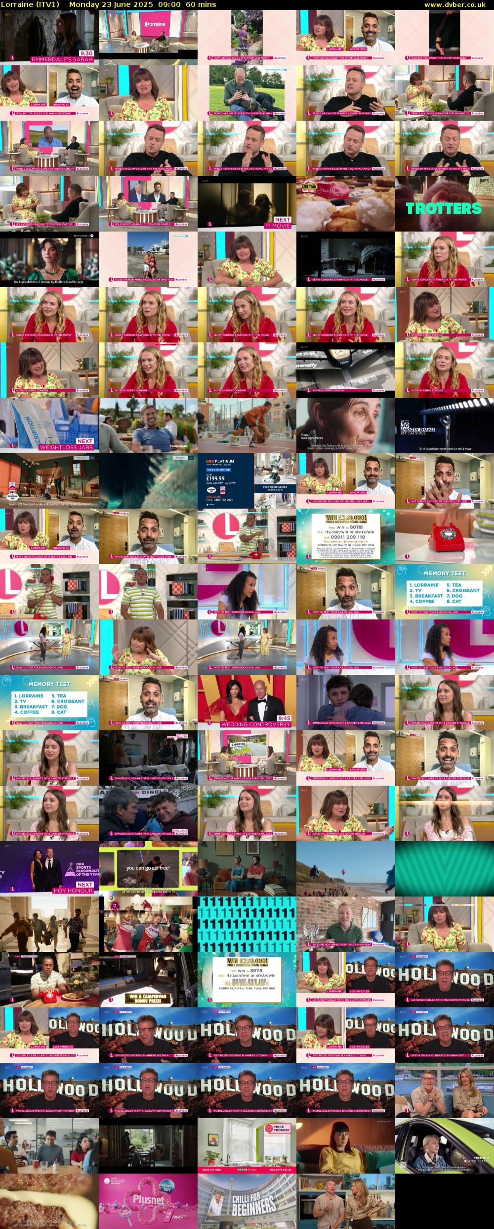 Lorraine (ITV1) Monday 23 June 2025 09:00 - 10:00