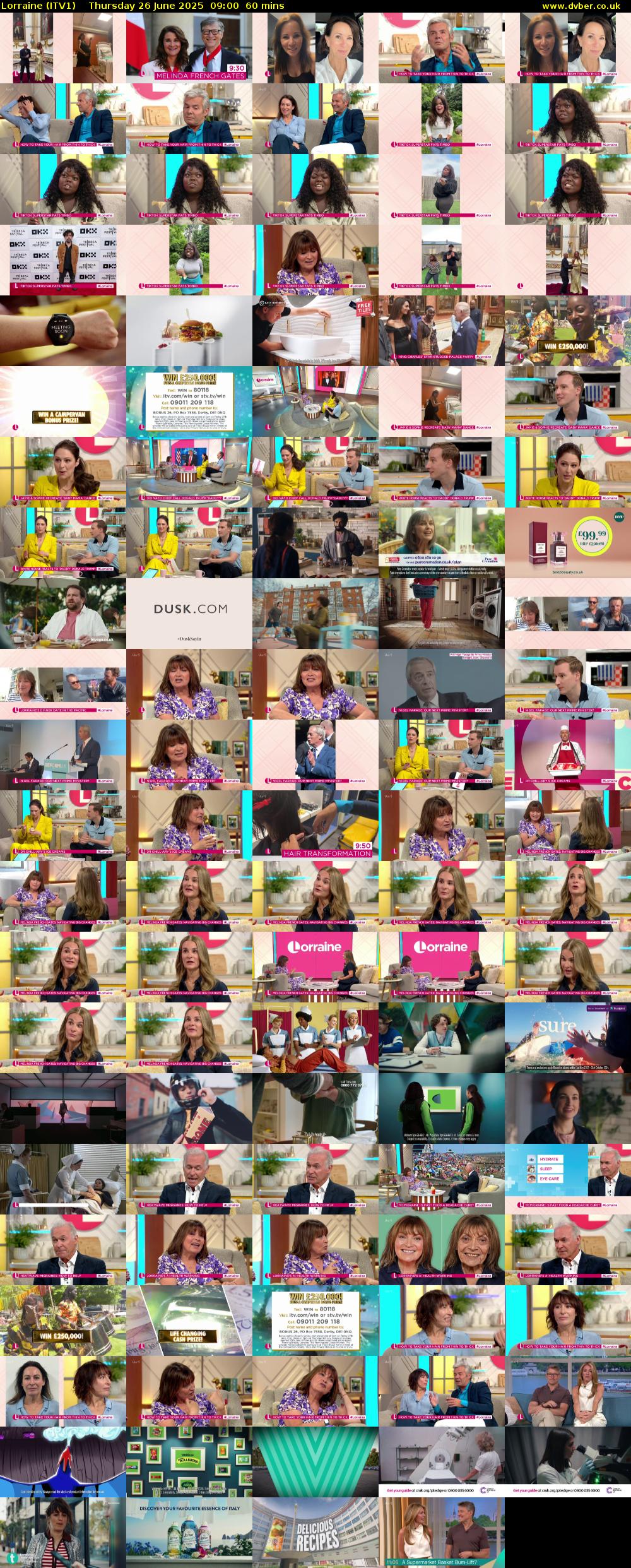 Lorraine (ITV1) Thursday 26 June 2025 09:00 - 10:00