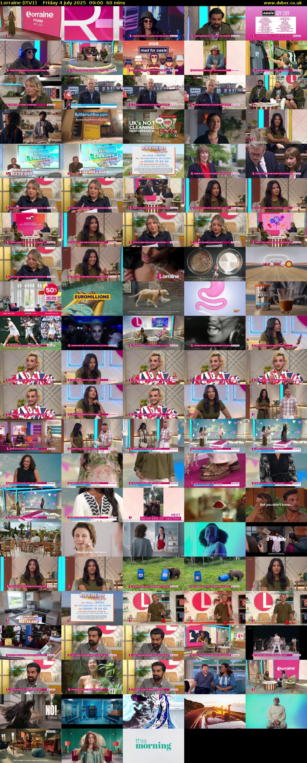 Lorraine (ITV1) Friday 4 July 2025 09:00 - 10:00