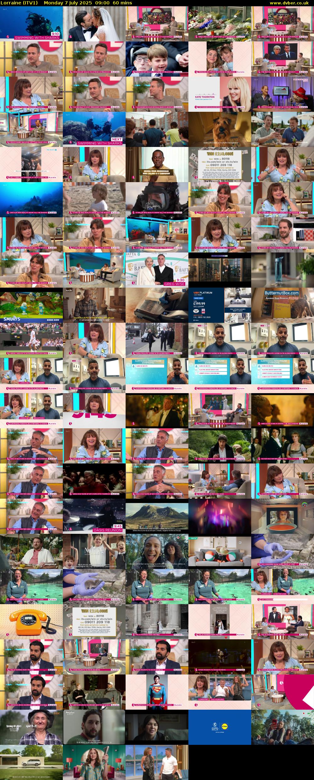 Lorraine (ITV1) Monday 7 July 2025 09:00 - 10:00