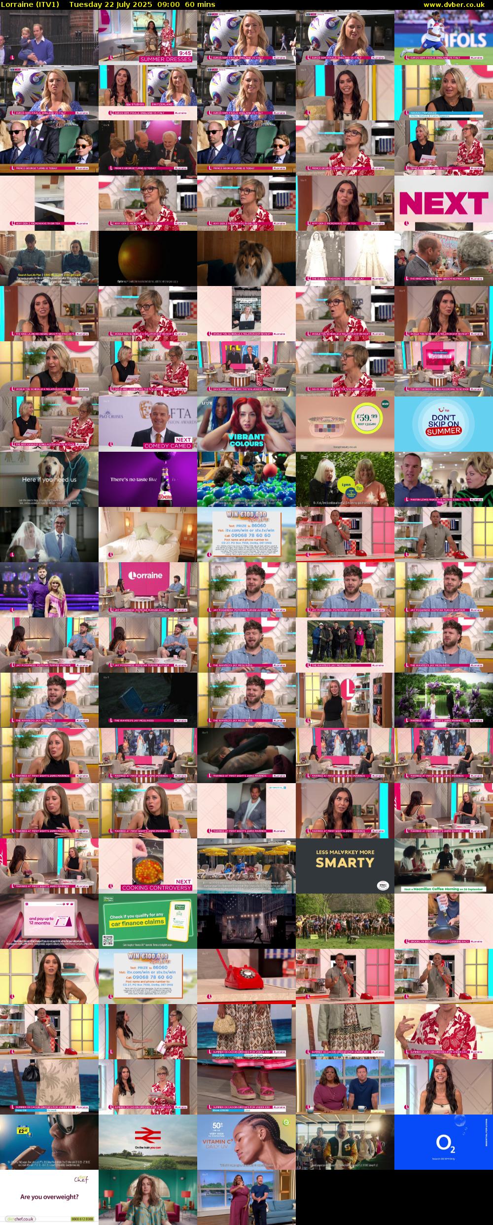 Lorraine (ITV1) Tuesday 22 July 2025 09:00 - 10:00