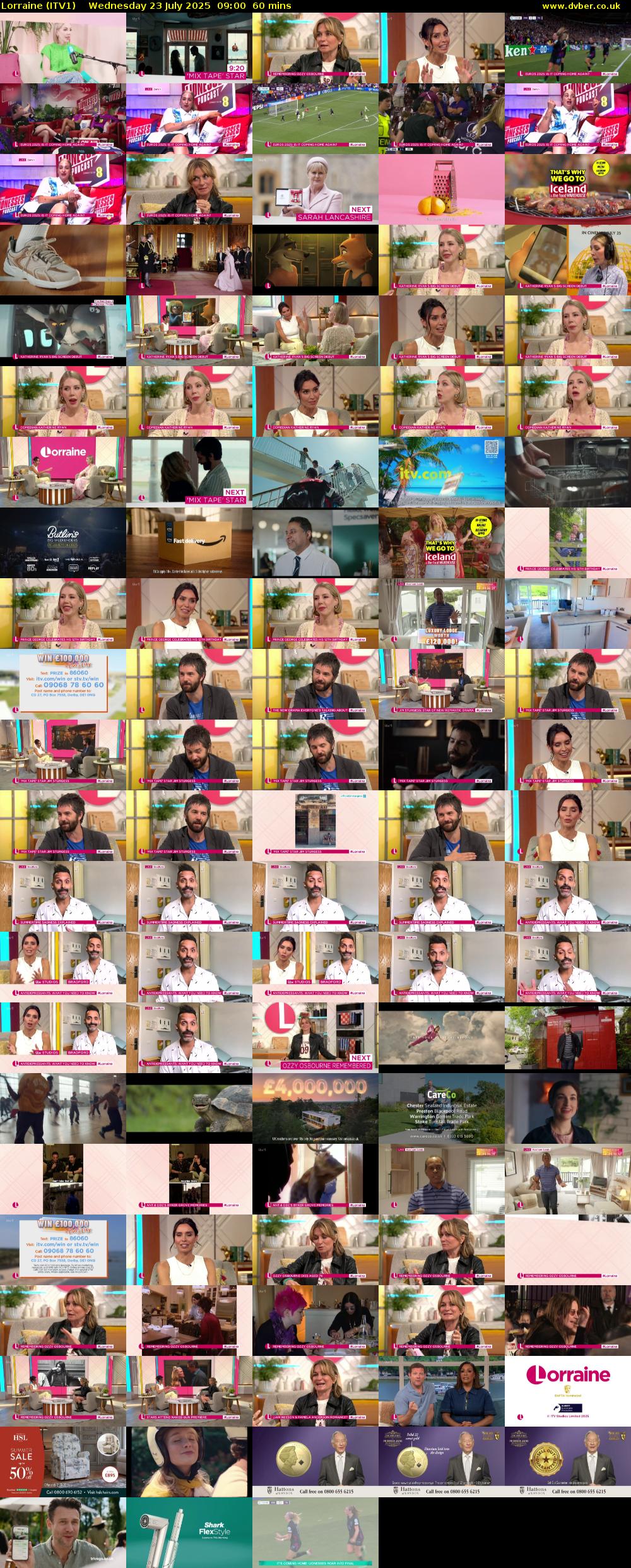 Lorraine (ITV1) Wednesday 23 July 2025 09:00 - 10:00