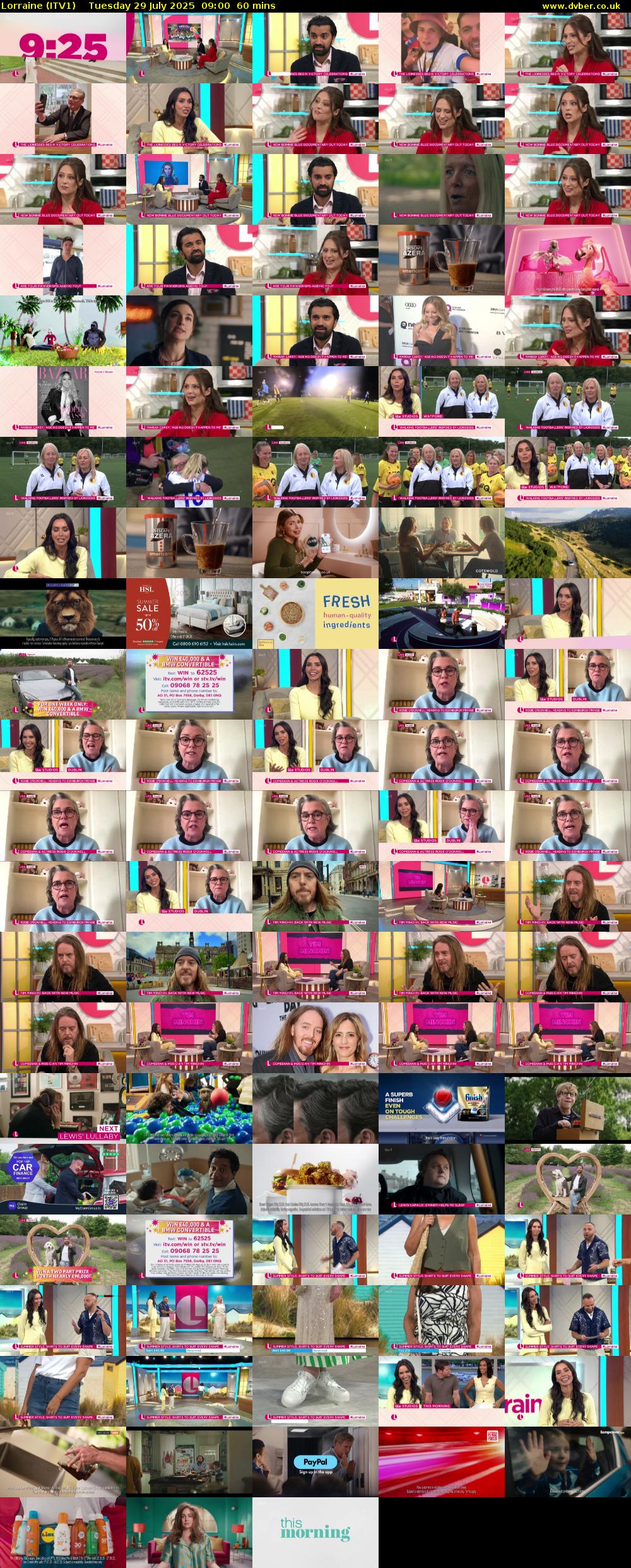 Lorraine (ITV1) Tuesday 29 July 2025 09:00 - 10:00