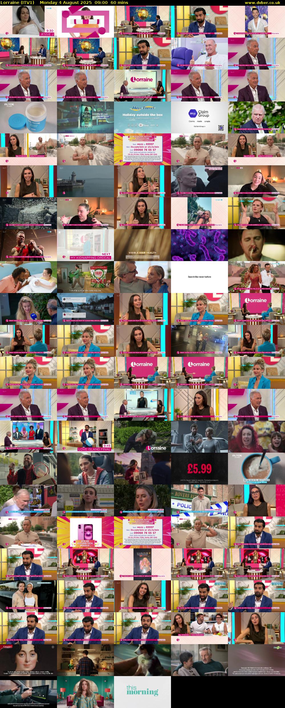 Lorraine (ITV1) Monday 4 August 2025 09:00 - 10:00