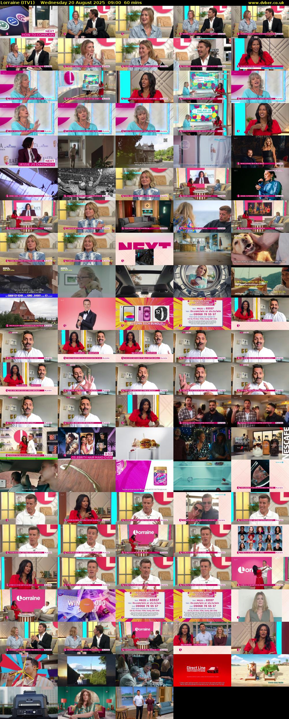 Lorraine (ITV1) Wednesday 20 August 2025 09:00 - 10:00