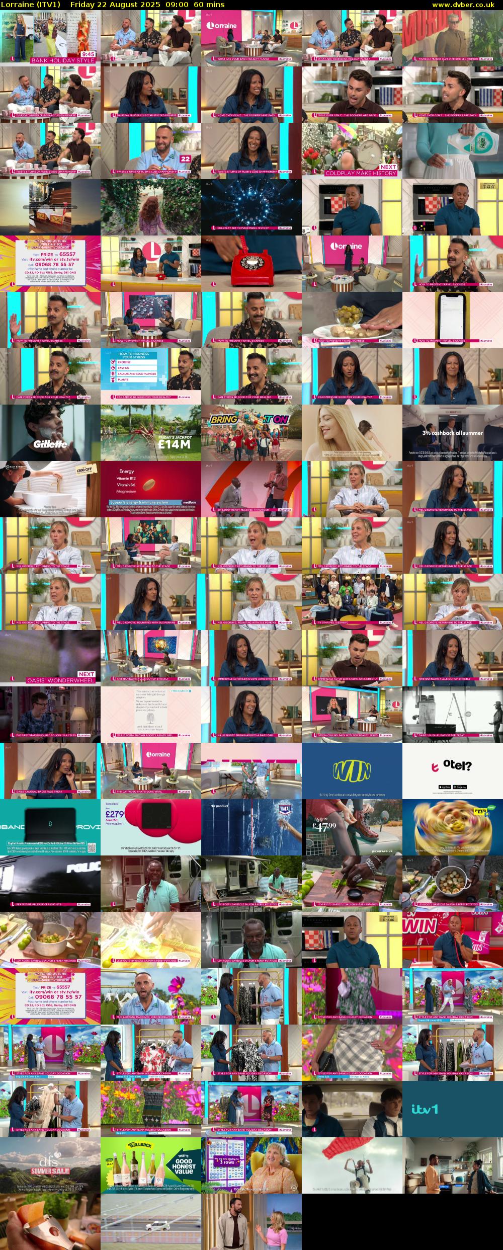 Lorraine (ITV1) Friday 22 August 2025 09:00 - 10:00