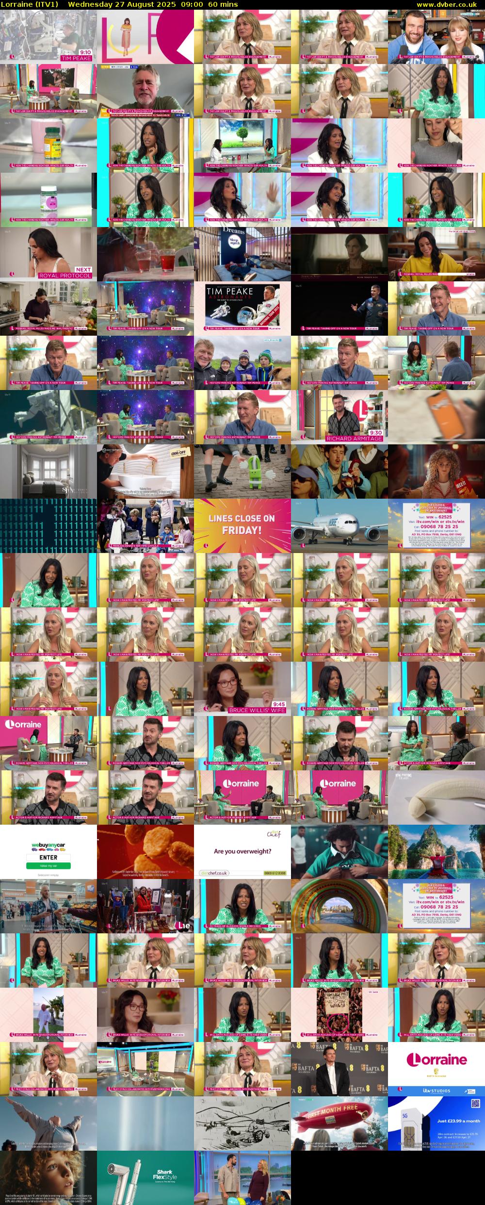 Lorraine (ITV1) Wednesday 27 August 2025 09:00 - 10:00