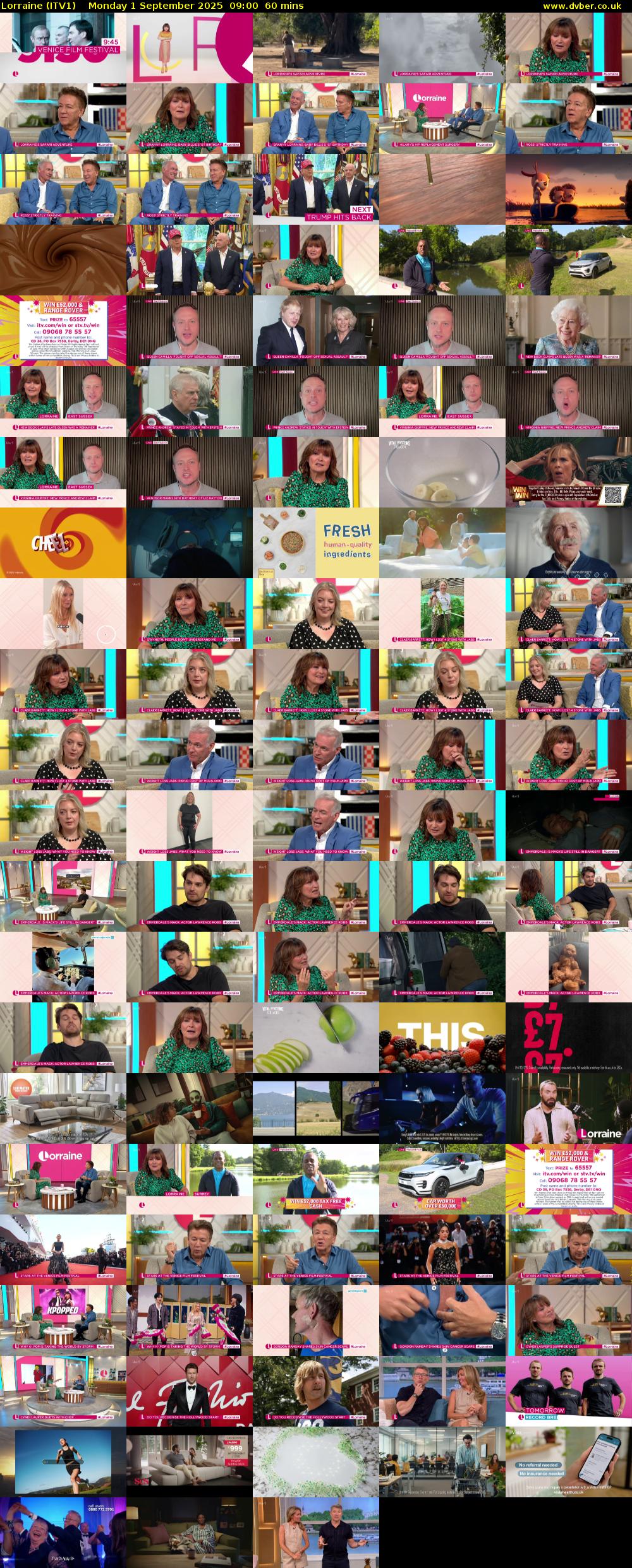 Lorraine (ITV1) Monday 1 September 2025 09:00 - 10:00
