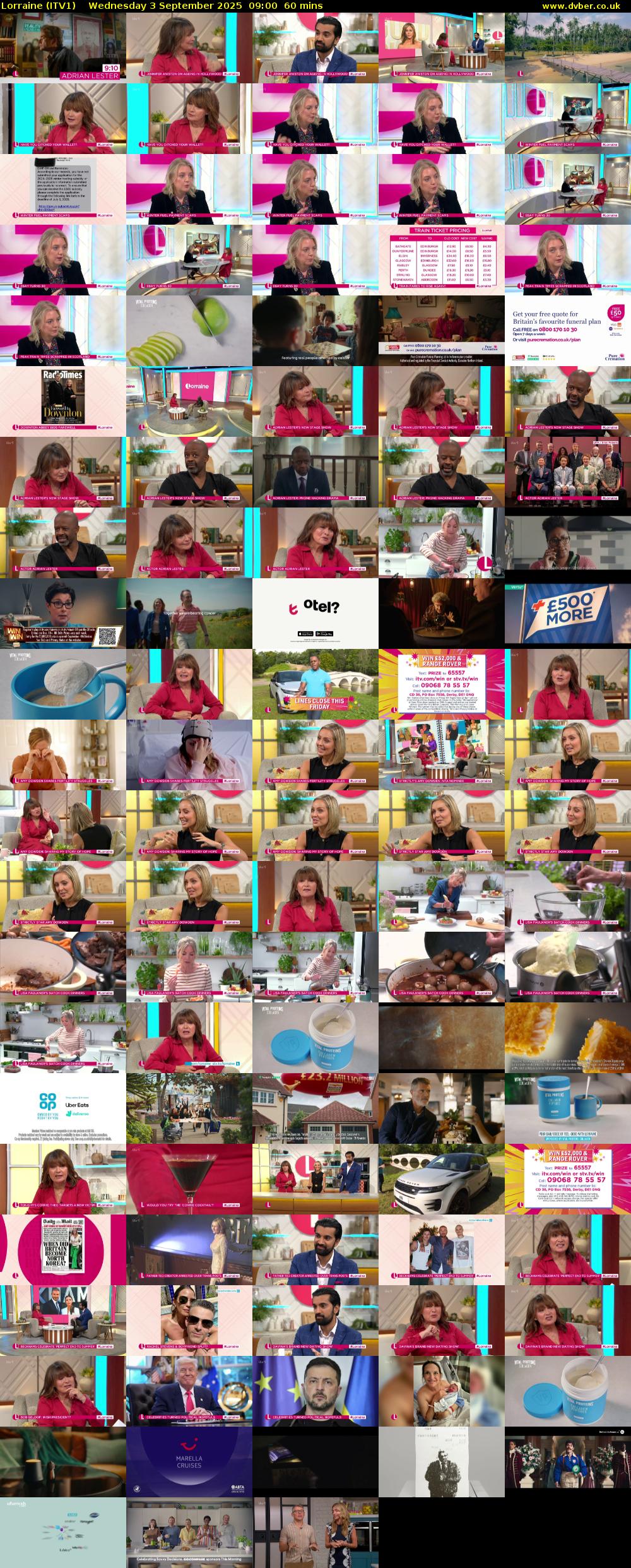Lorraine (ITV1) Wednesday 3 September 2025 09:00 - 10:00