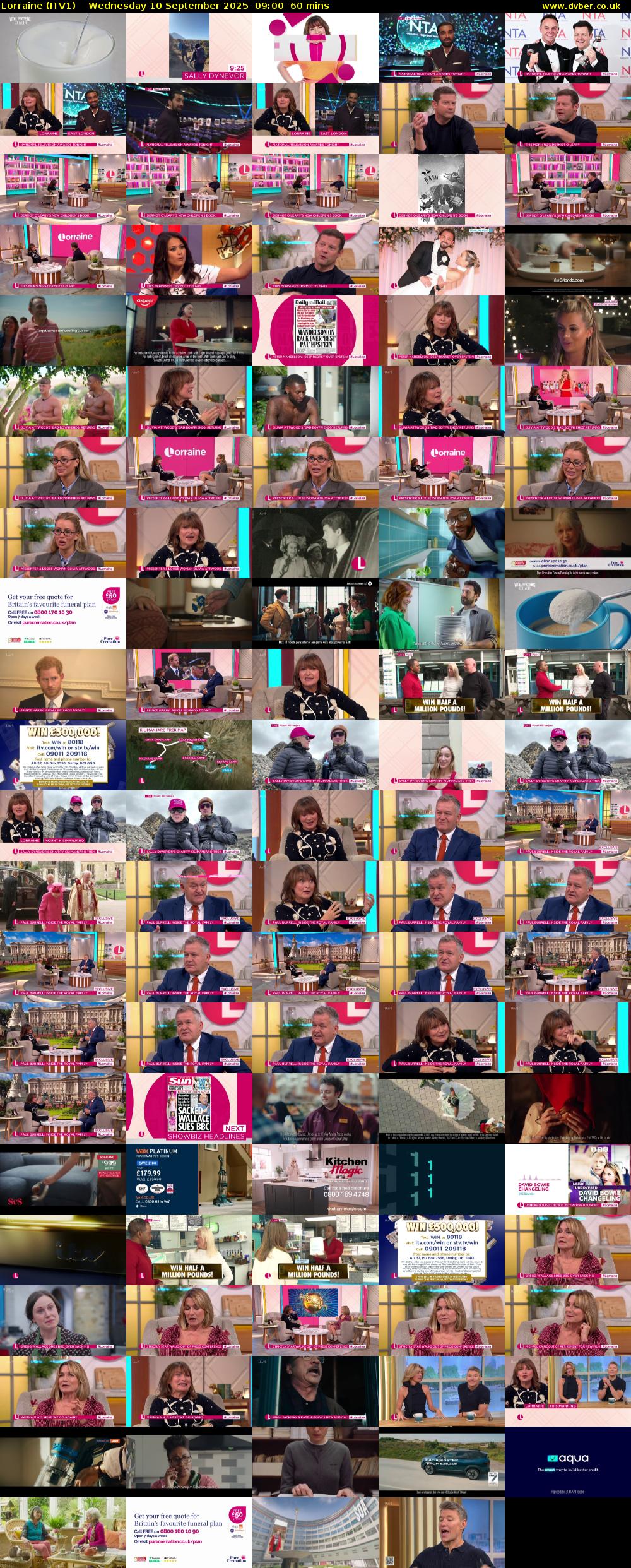 Lorraine (ITV1) Wednesday 10 September 2025 09:00 - 10:00
