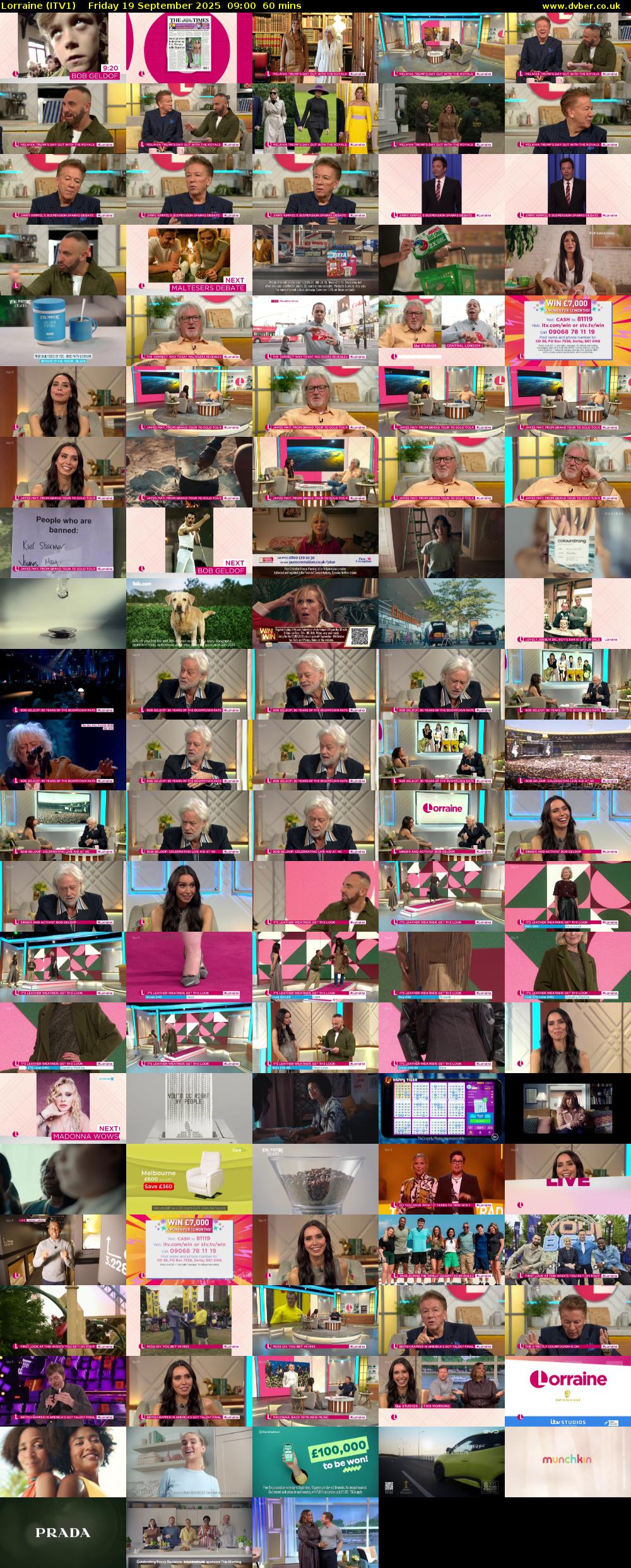 Lorraine (ITV1) Friday 19 September 2025 09:00 - 10:00