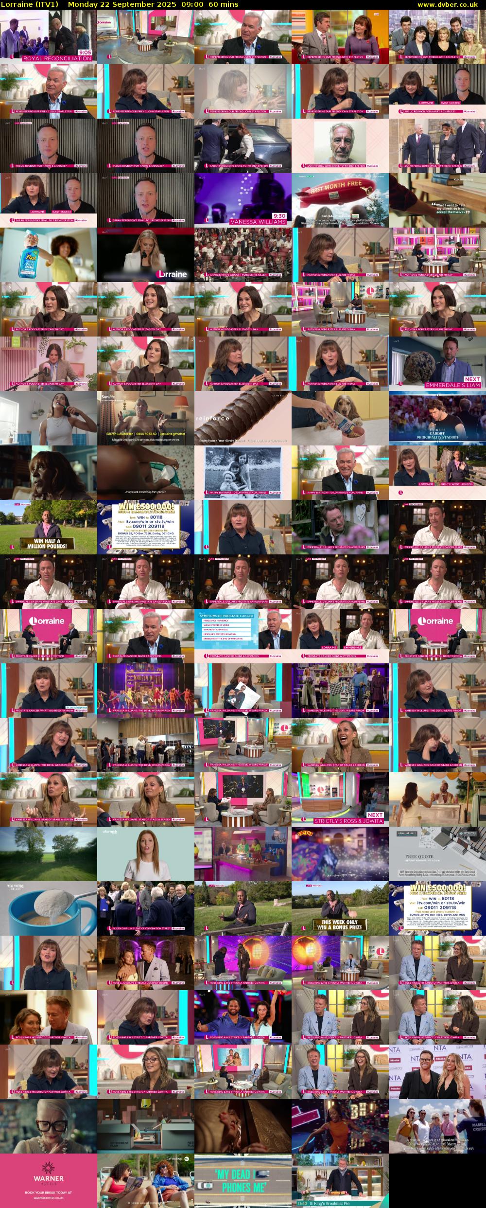 Lorraine (ITV1) Monday 22 September 2025 09:00 - 10:00