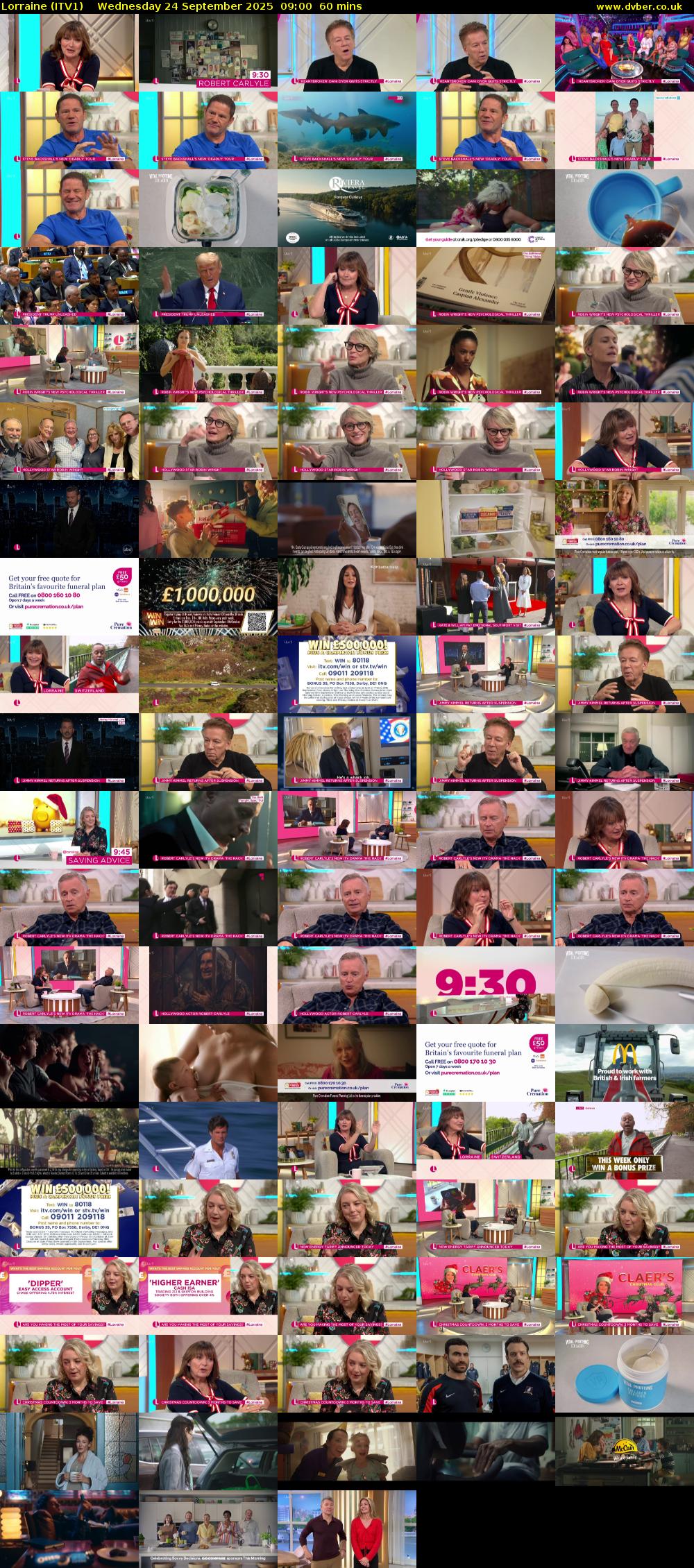 Lorraine (ITV1) Wednesday 24 September 2025 09:00 - 10:00