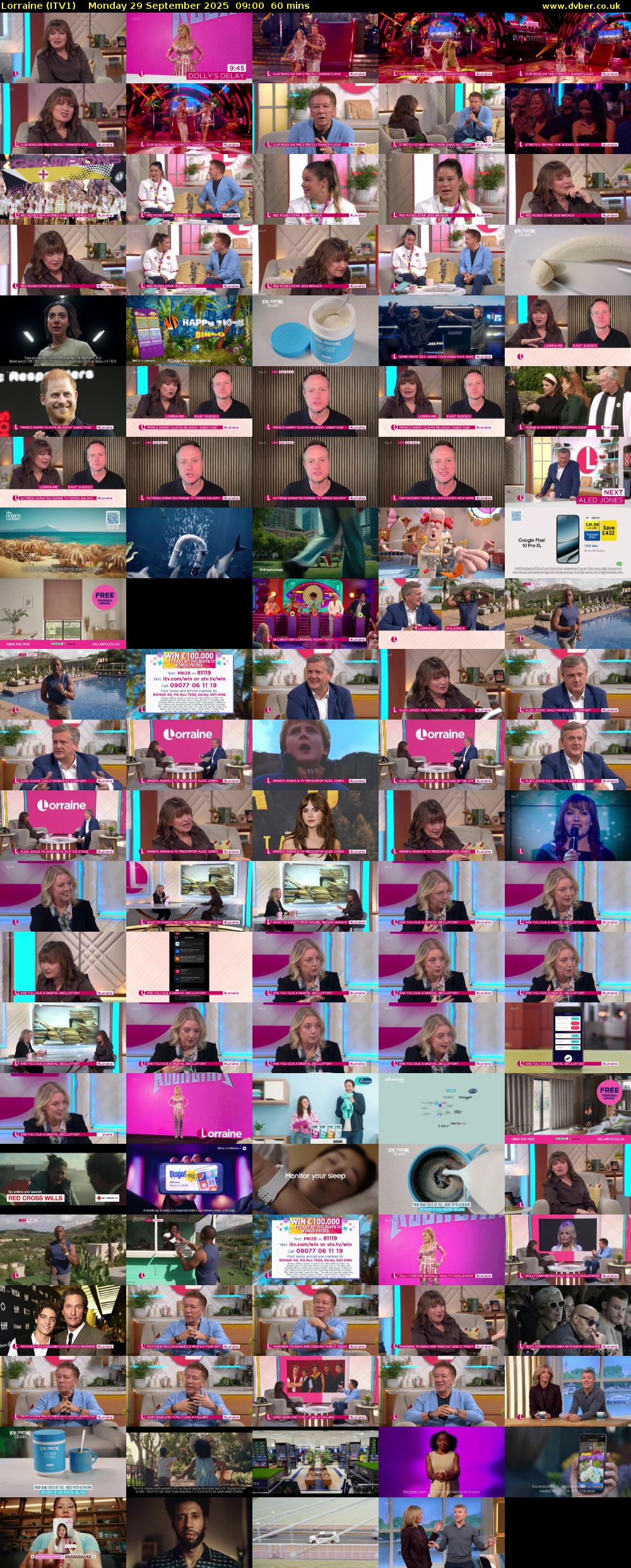 Lorraine (ITV1) Monday 29 September 2025 09:00 - 10:00