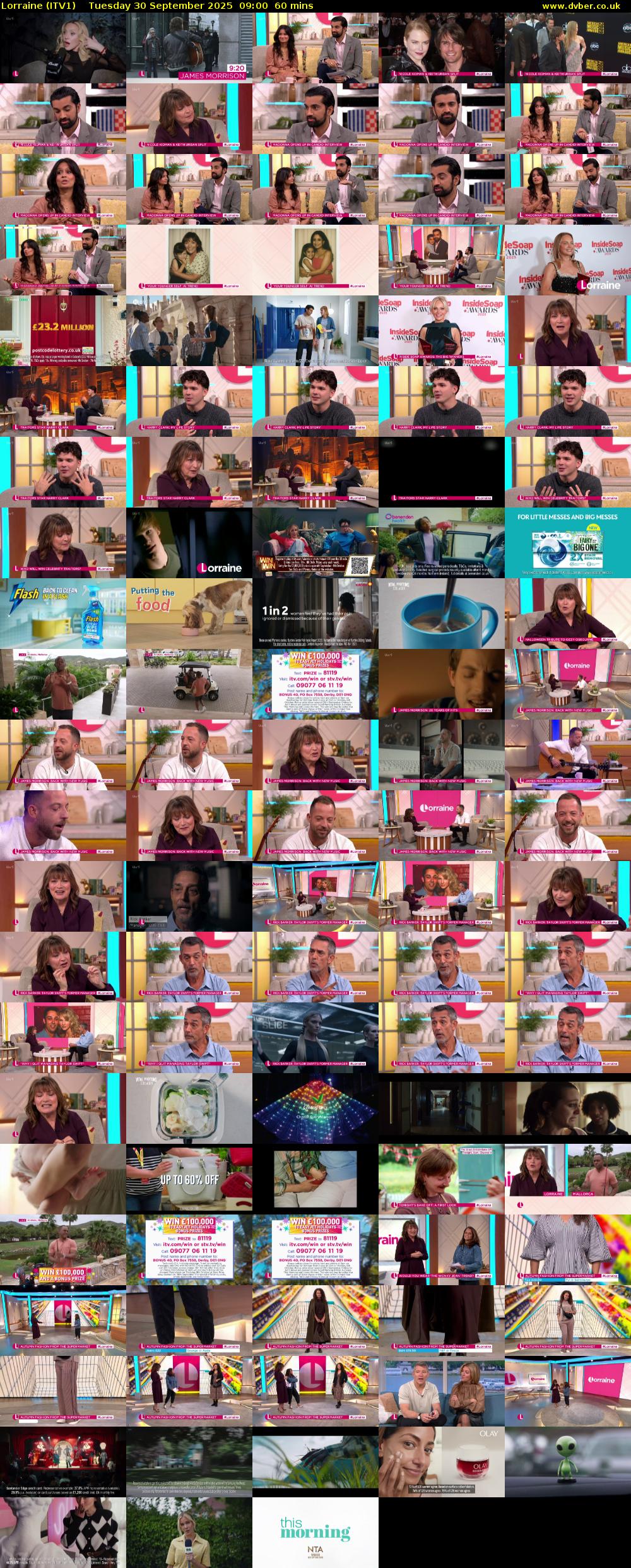 Lorraine (ITV1) Tuesday 30 September 2025 09:00 - 10:00