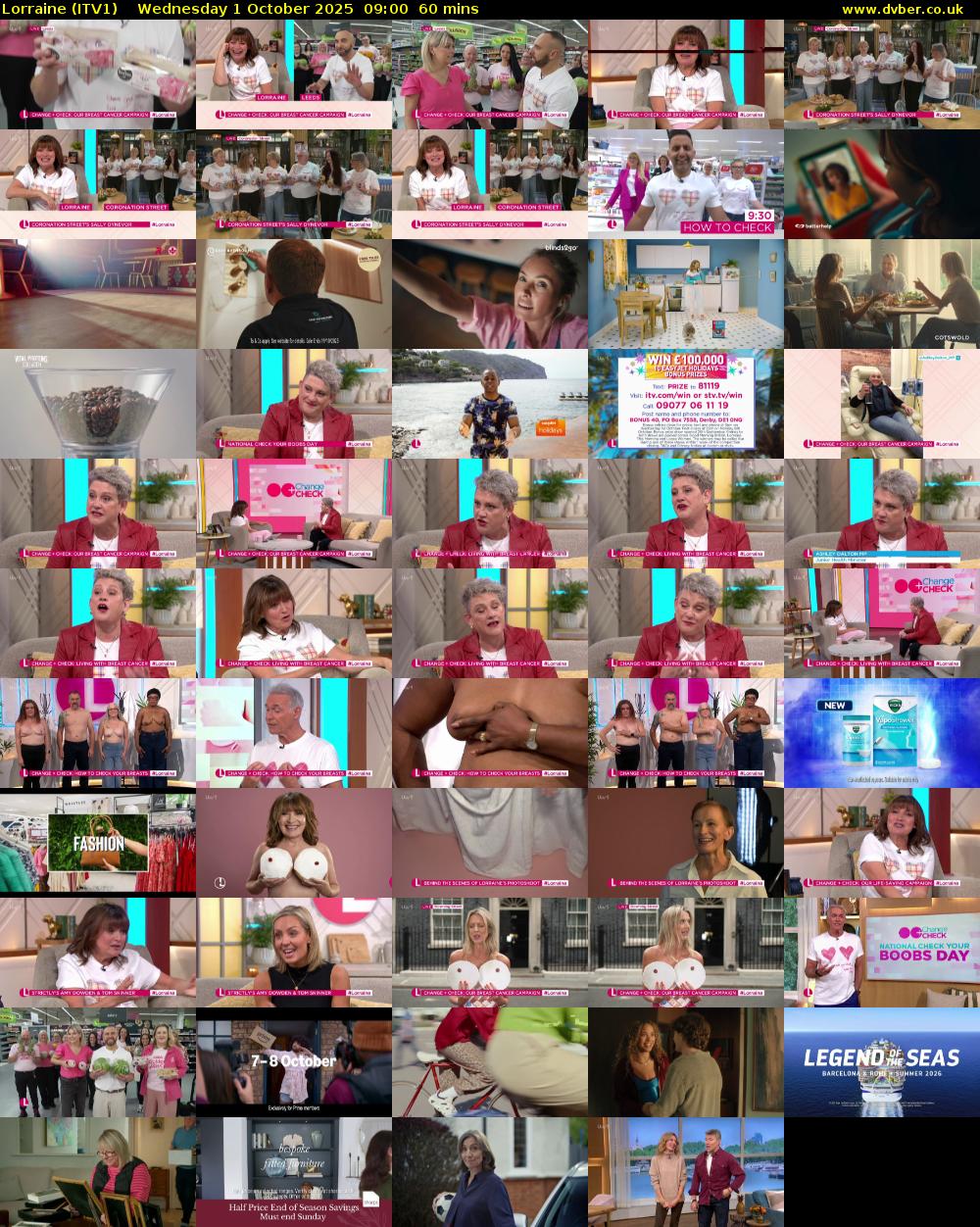 Lorraine (ITV1) Wednesday 1 October 2025 09:00 - 10:00