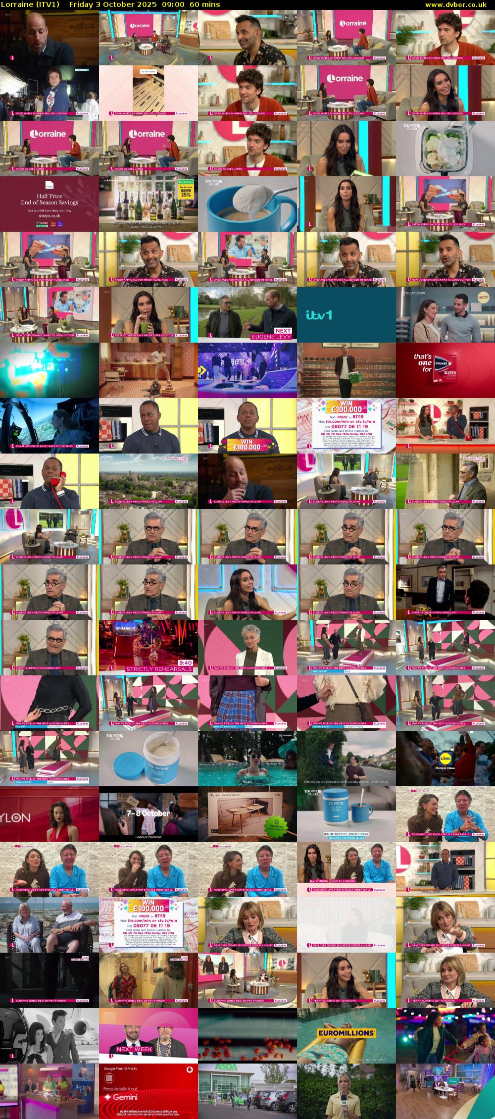 Lorraine (ITV1) Friday 3 October 2025 09:00 - 10:00