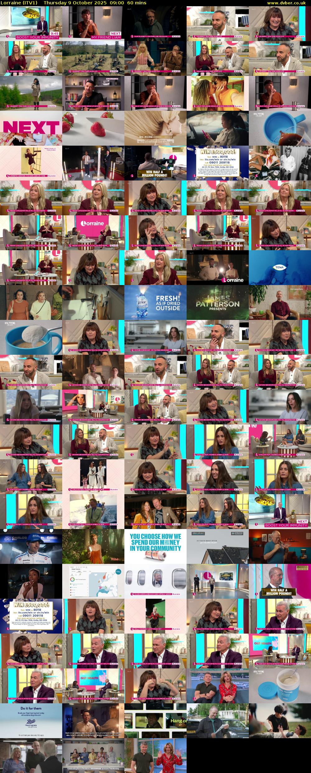 Lorraine (ITV1) Thursday 9 October 2025 09:00 - 10:00