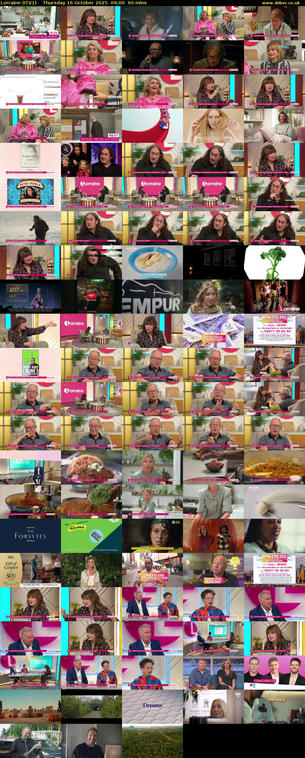 Lorraine (ITV1) Thursday 16 October 2025 09:00 - 10:00