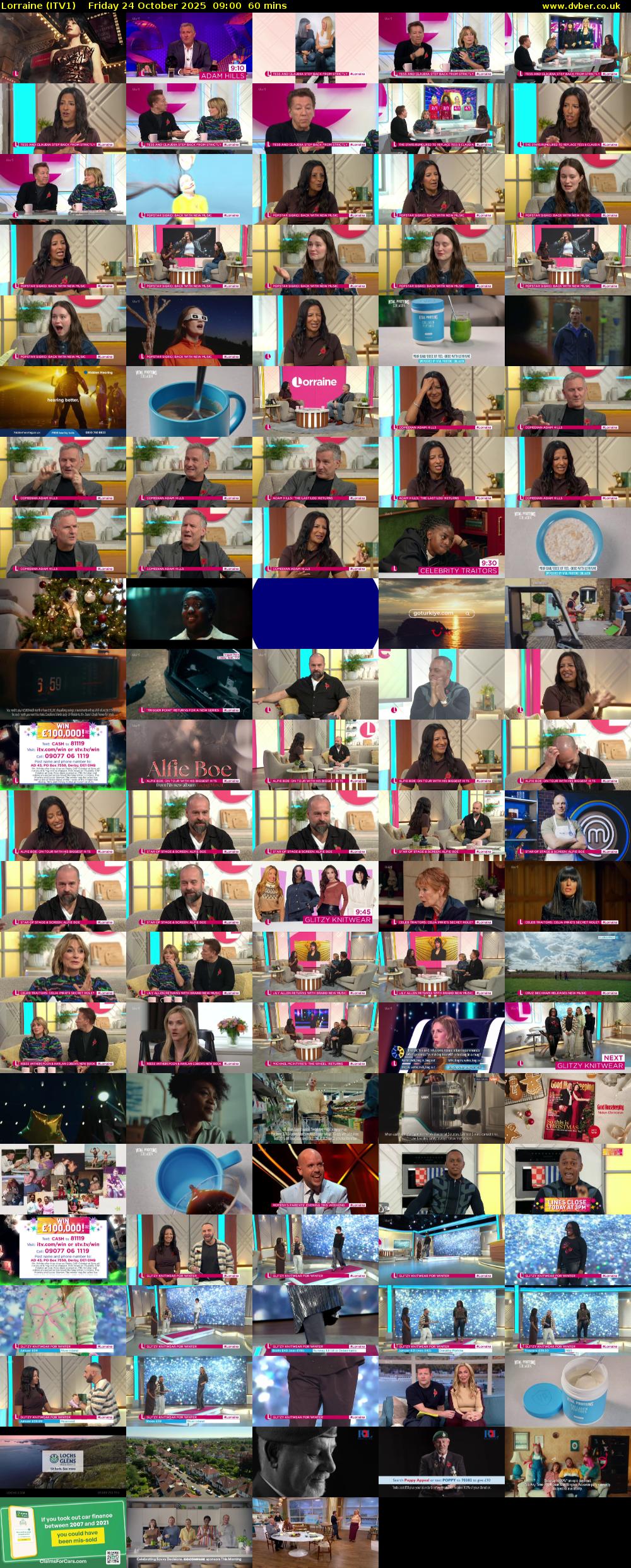 Lorraine (ITV1) Friday 24 October 2025 09:00 - 10:00