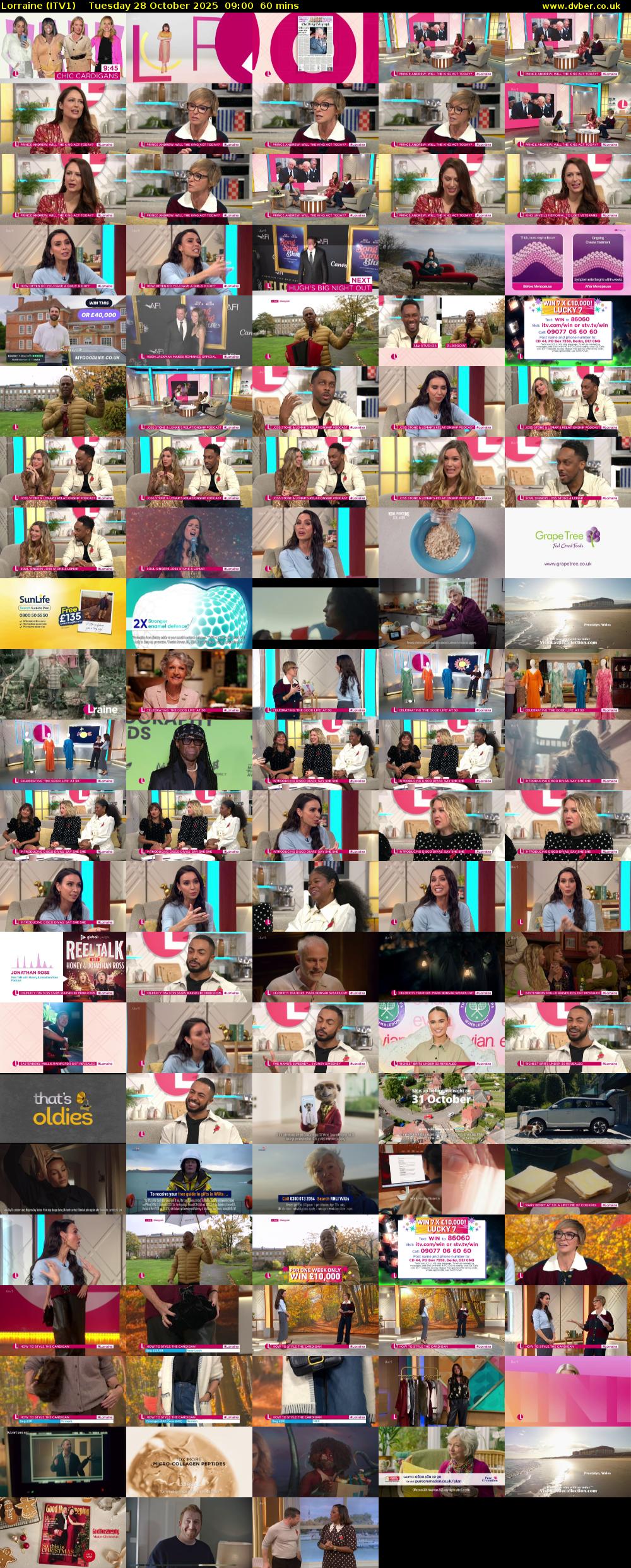 Lorraine (ITV1) Tuesday 28 October 2025 09:00 - 10:00