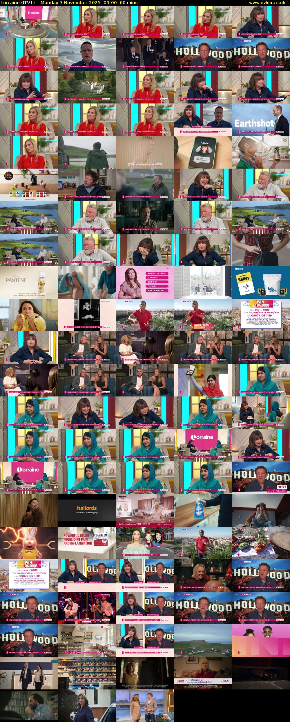 Lorraine (ITV1) Monday 3 November 2025 09:00 - 10:00