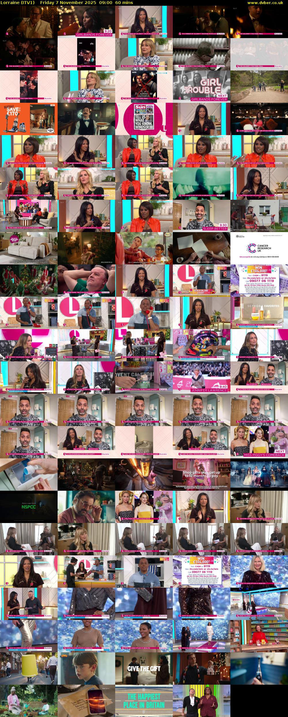 Lorraine (ITV1) Friday 7 November 2025 09:00 - 10:00