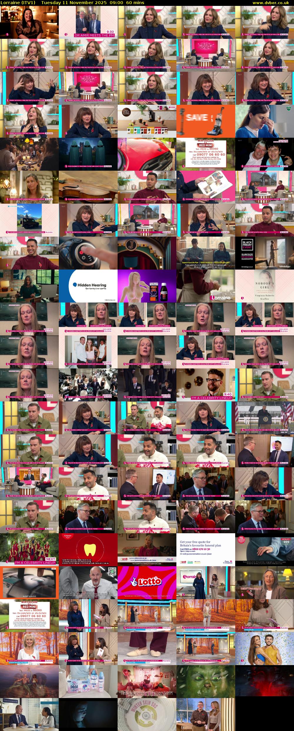Lorraine (ITV1) Tuesday 11 November 2025 09:00 - 10:00