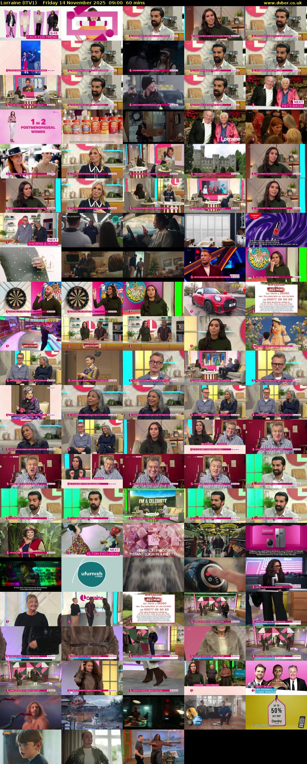 Lorraine (ITV1) Friday 14 November 2025 09:00 - 10:00