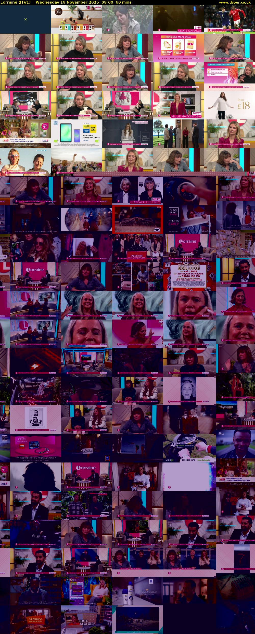 Lorraine (ITV1) Wednesday 19 November 2025 09:00 - 10:00