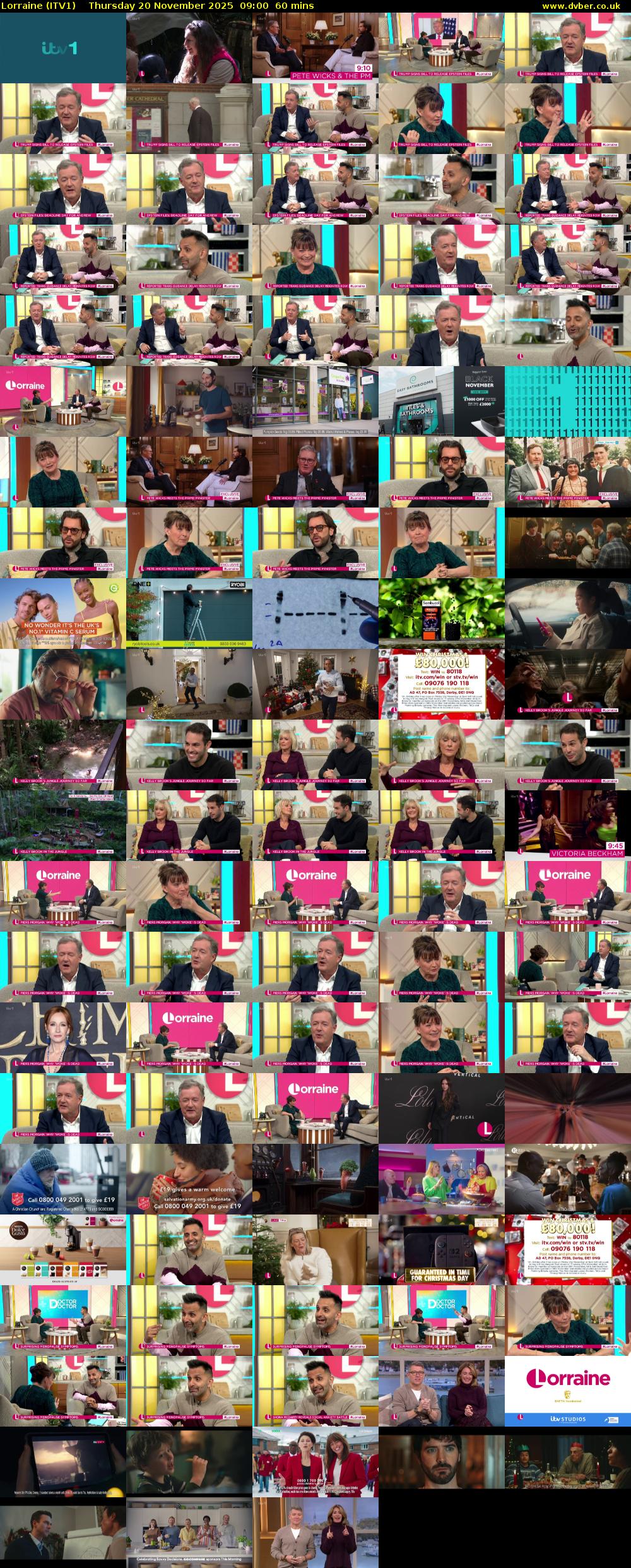 Lorraine (ITV1) Thursday 20 November 2025 09:00 - 10:00