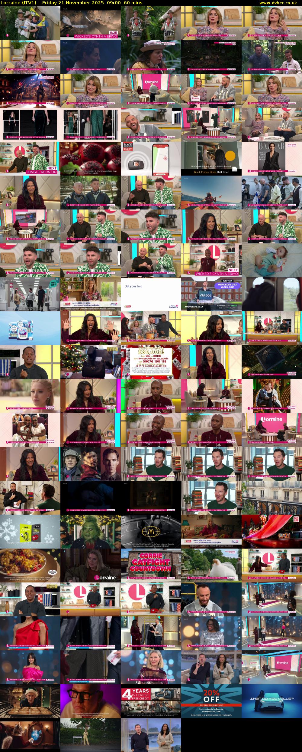 Lorraine (ITV1) Friday 21 November 2025 09:00 - 10:00