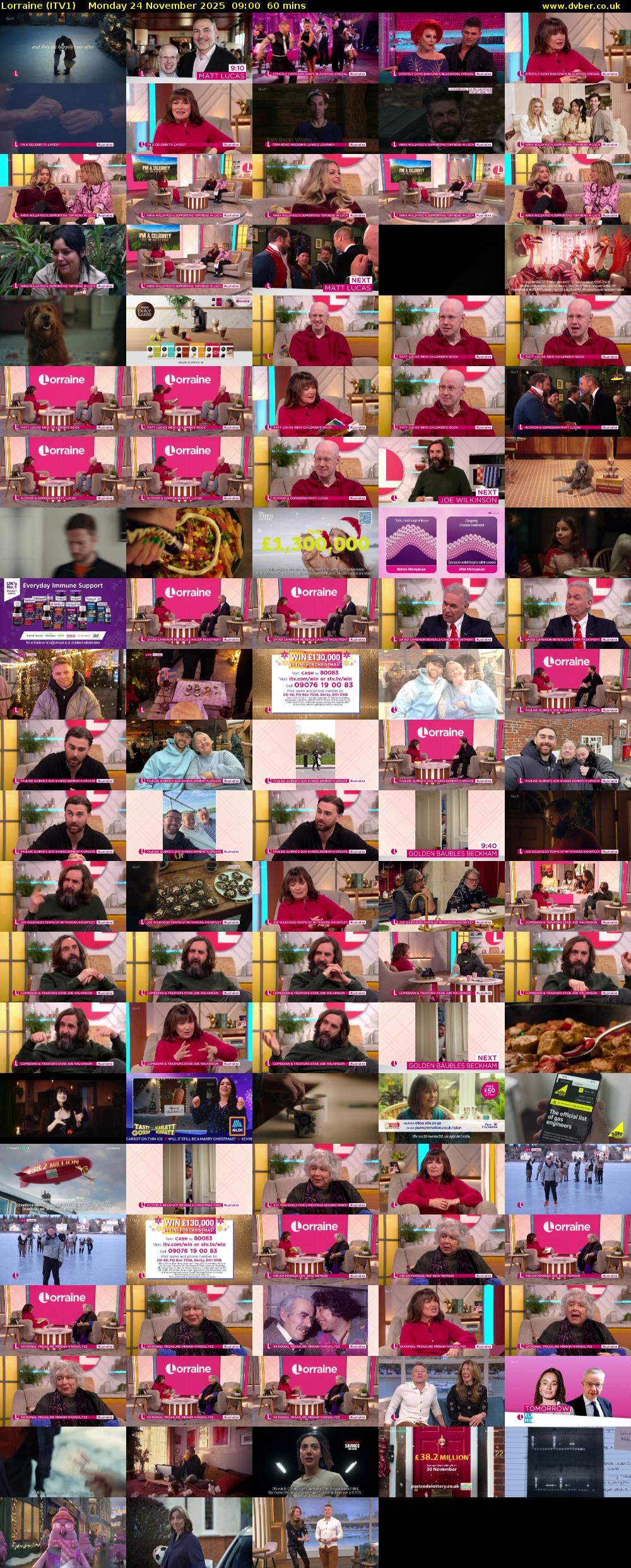 Lorraine (ITV1) Monday 24 November 2025 09:00 - 10:00