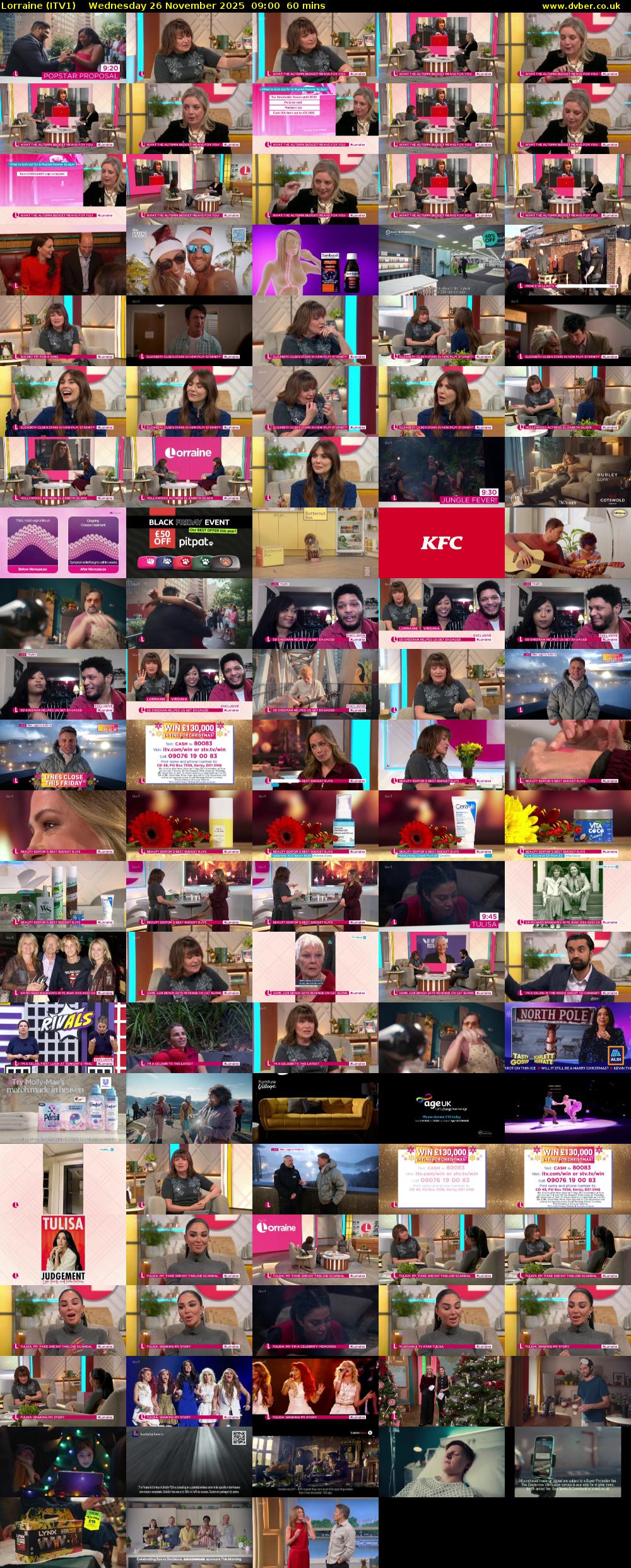 Lorraine (ITV1) Wednesday 26 November 2025 09:00 - 10:00
