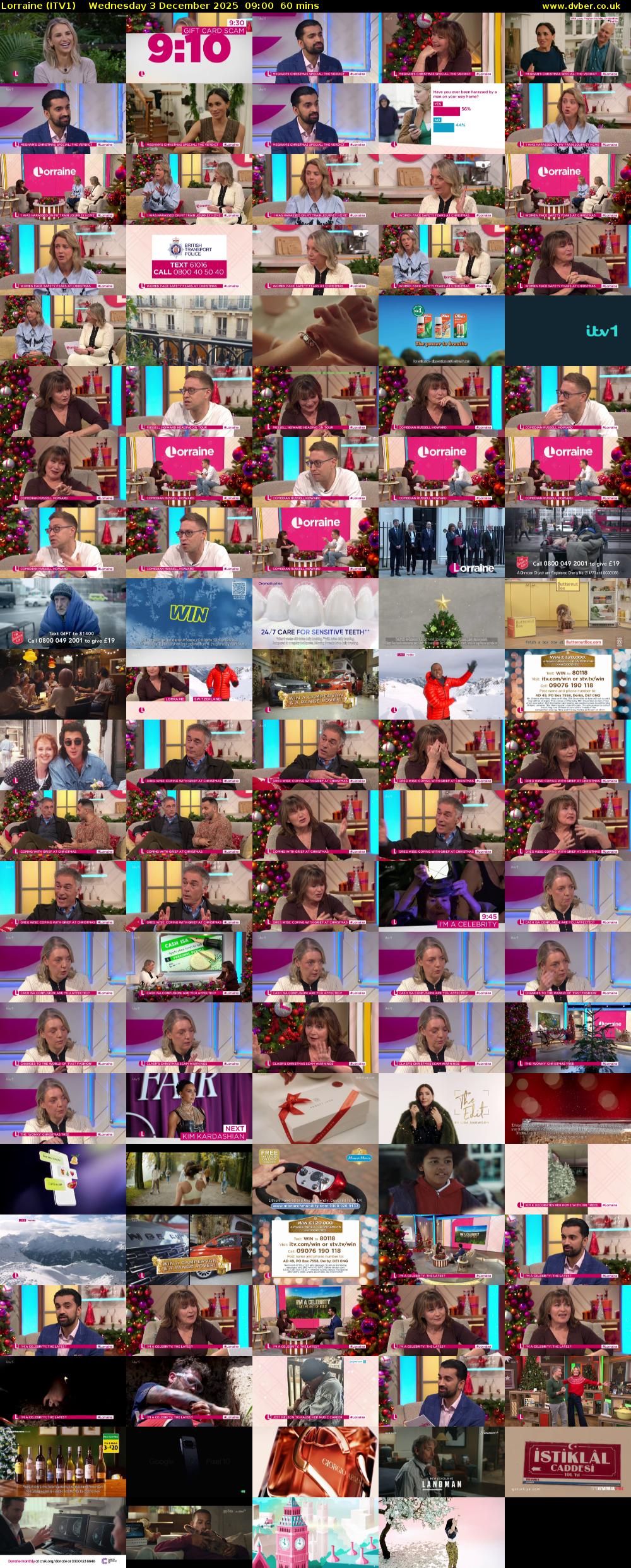 Lorraine (ITV1) Wednesday 3 December 2025 09:00 - 10:00