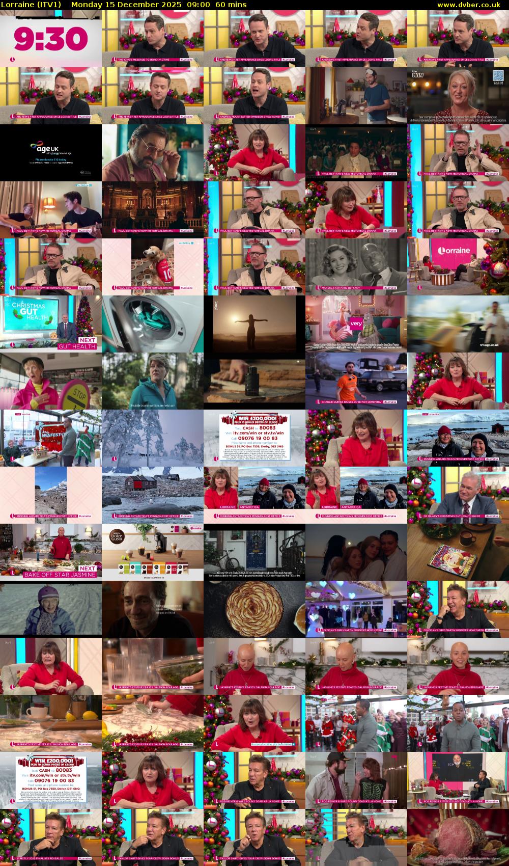 Lorraine (ITV1) Monday 15 December 2025 09:00 - 10:00
