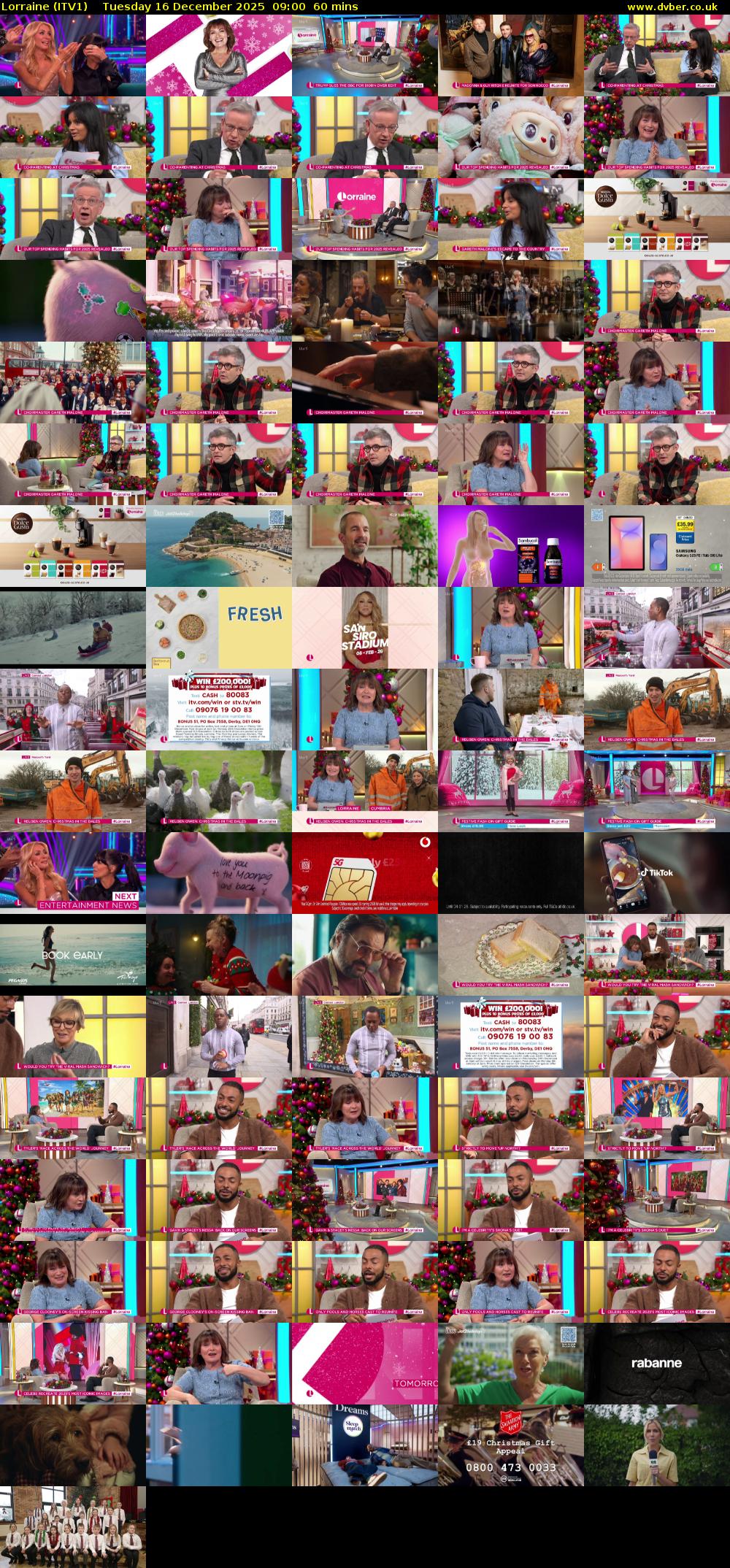 Lorraine (ITV1) Tuesday 16 December 2025 09:00 - 10:00
