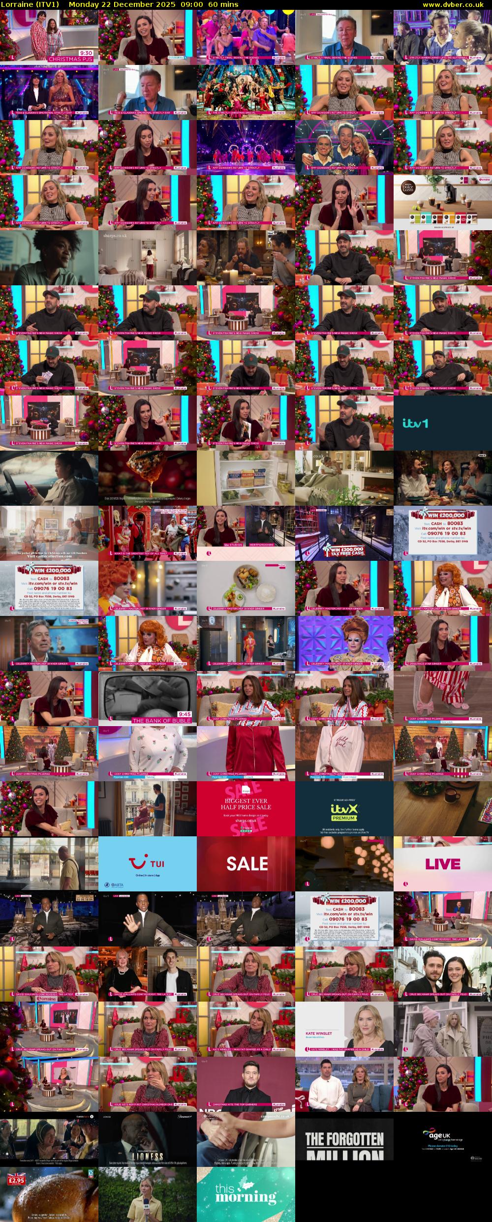 Lorraine (ITV1) Monday 22 December 2025 09:00 - 10:00